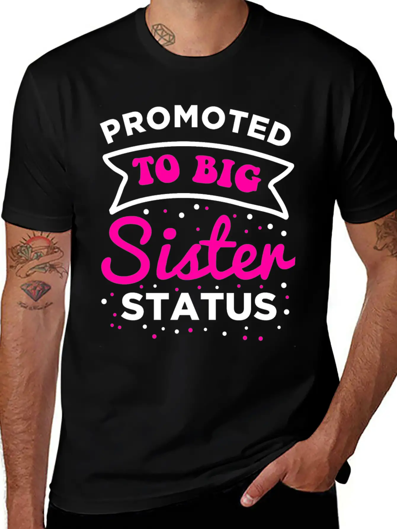 Sister Promoted To Be Sister Essential Cotton Tee For Daily Outfits – Unisex Style