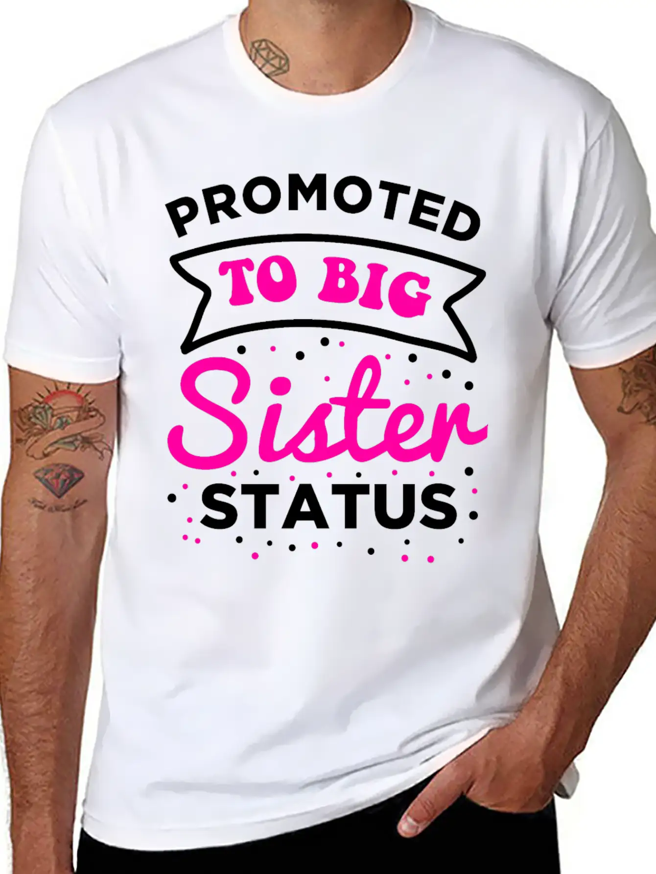 Sister Promoted To Be Sister Essential Cotton Tee For Daily Outfits – Unisex Style
