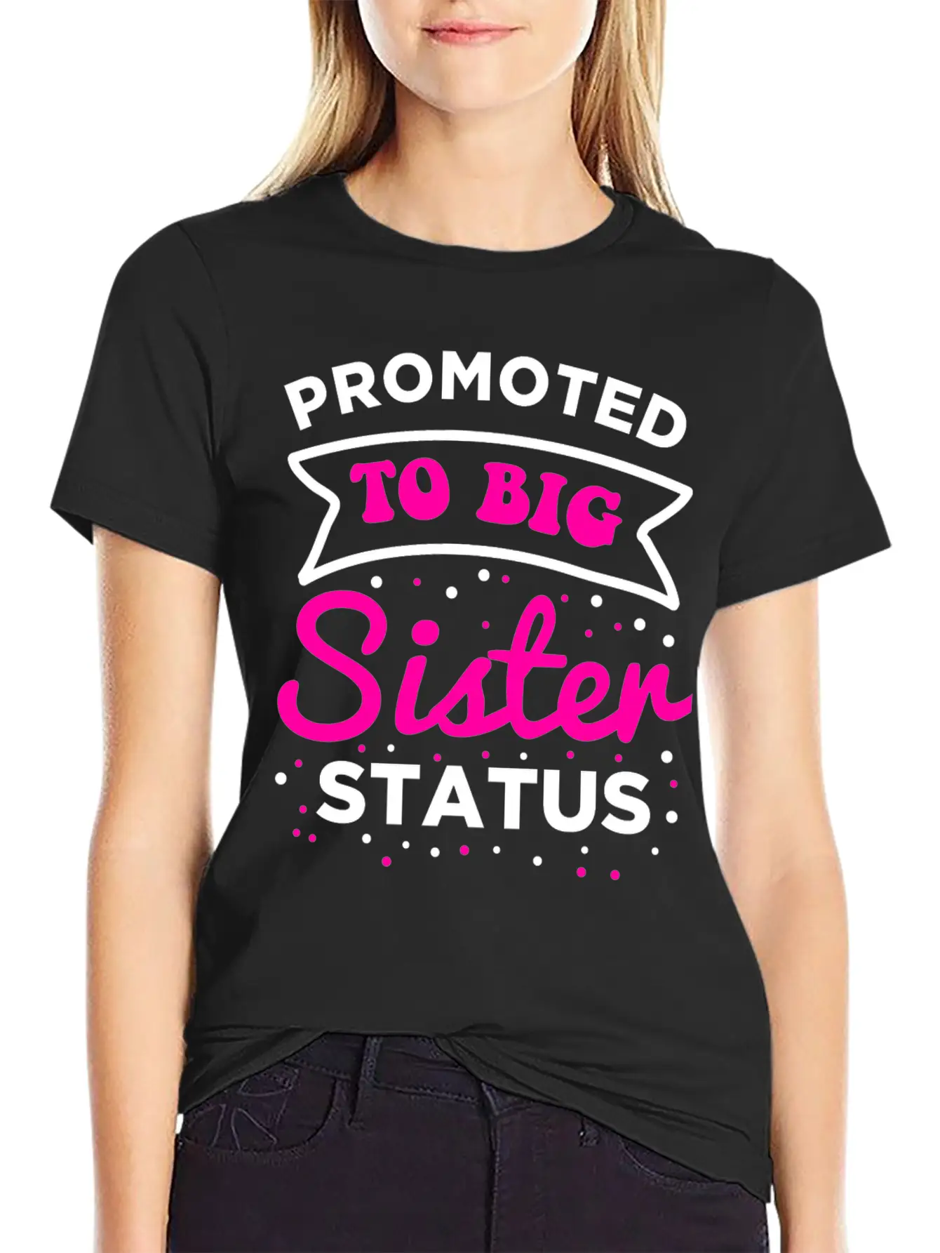 Sister Promoted To Be Sister Essential Cotton Tee For Daily Outfits – Unisex Style