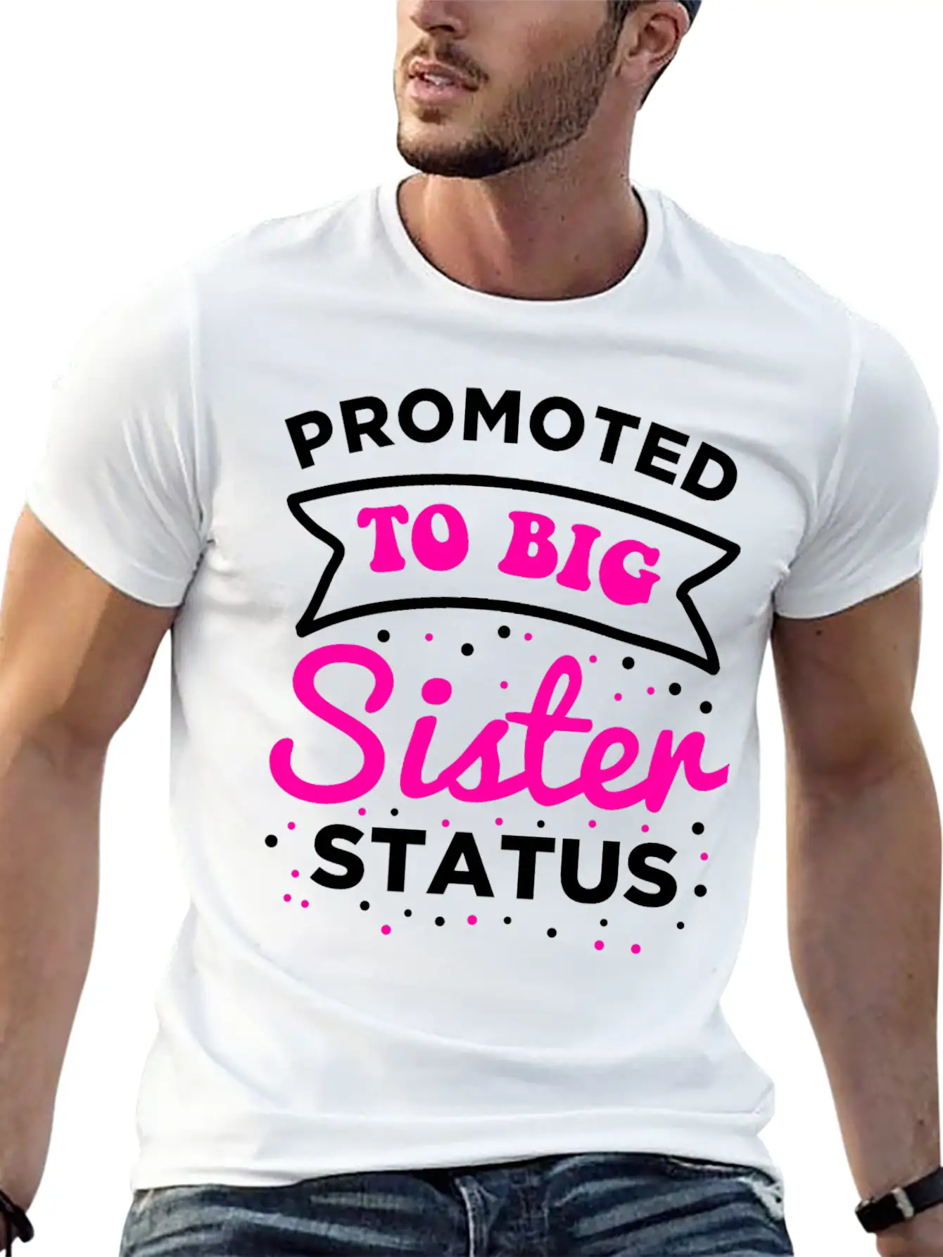 Sister Promoted To Be Sister Essential Cotton Tee For Daily Outfits – Unisex Style