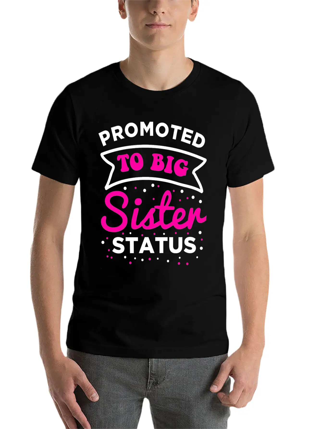 Sister Promoted To Be Sister Essential Cotton Tee For Daily Outfits – Unisex Style
