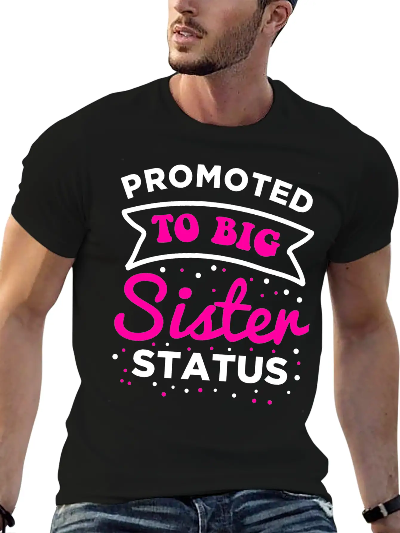 Sister Promoted To Be Sister Essential Cotton Tee For Daily Outfits – Unisex Style