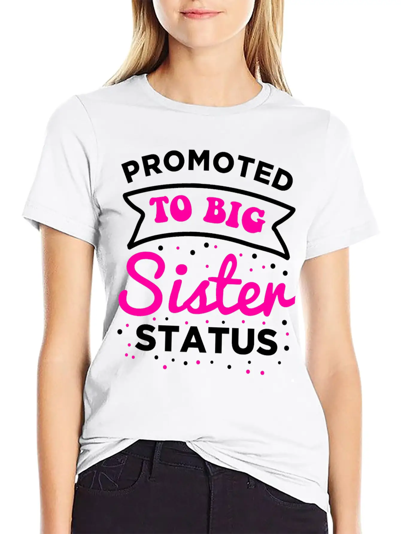 Sister Promoted To Be Sister Essential Cotton Tee For Daily Outfits – Unisex Style