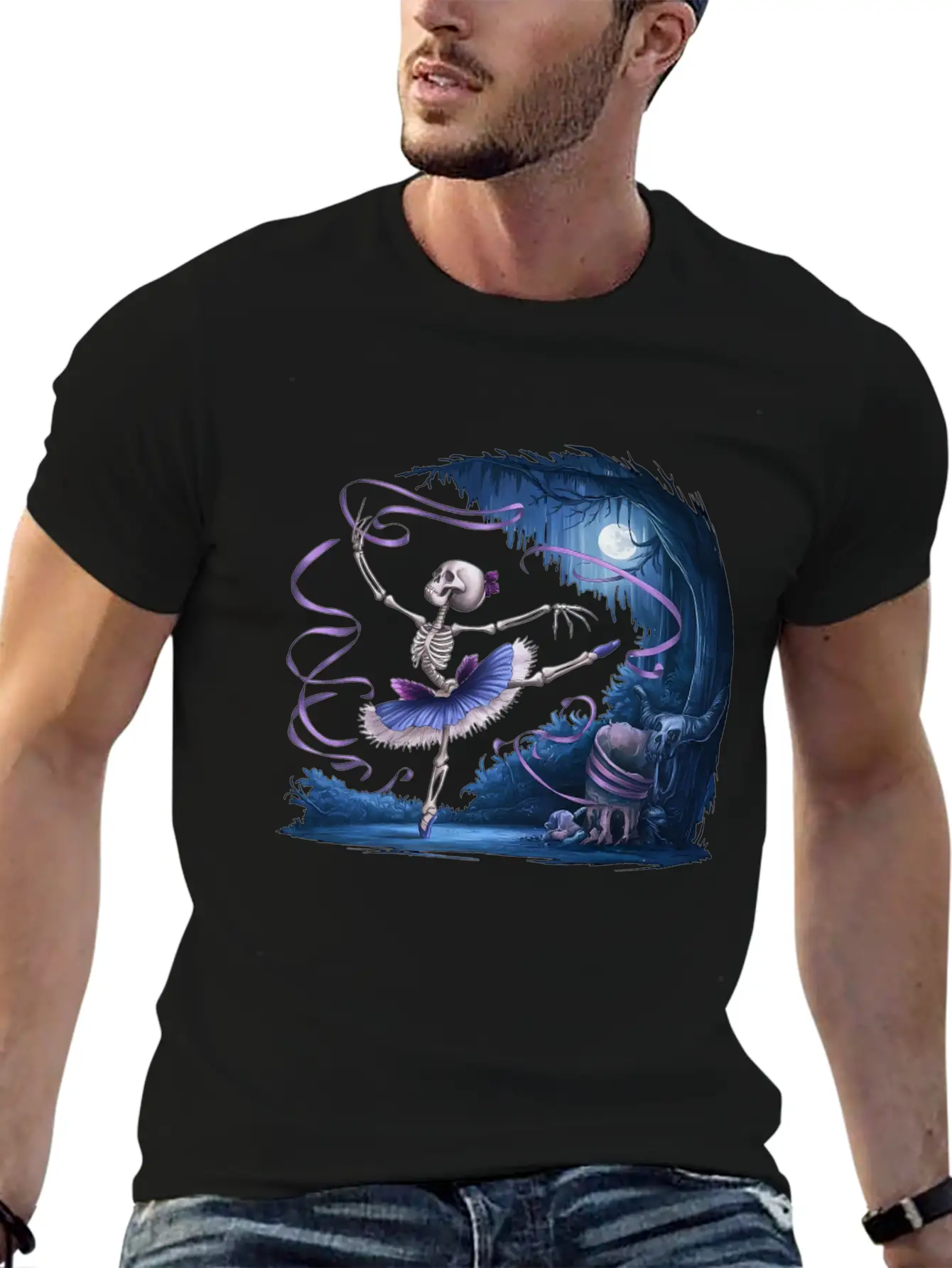 Skeleton Ballet Casual Graphic T-Shirt – Simple And Comfortable Daily Wear