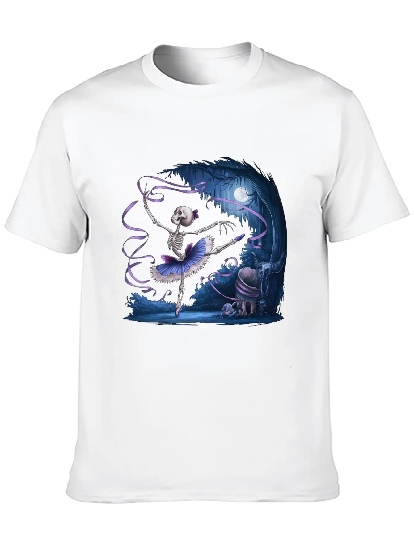 Skeleton Ballet Casual Graphic T-Shirt – Simple And Comfortable Daily Wear