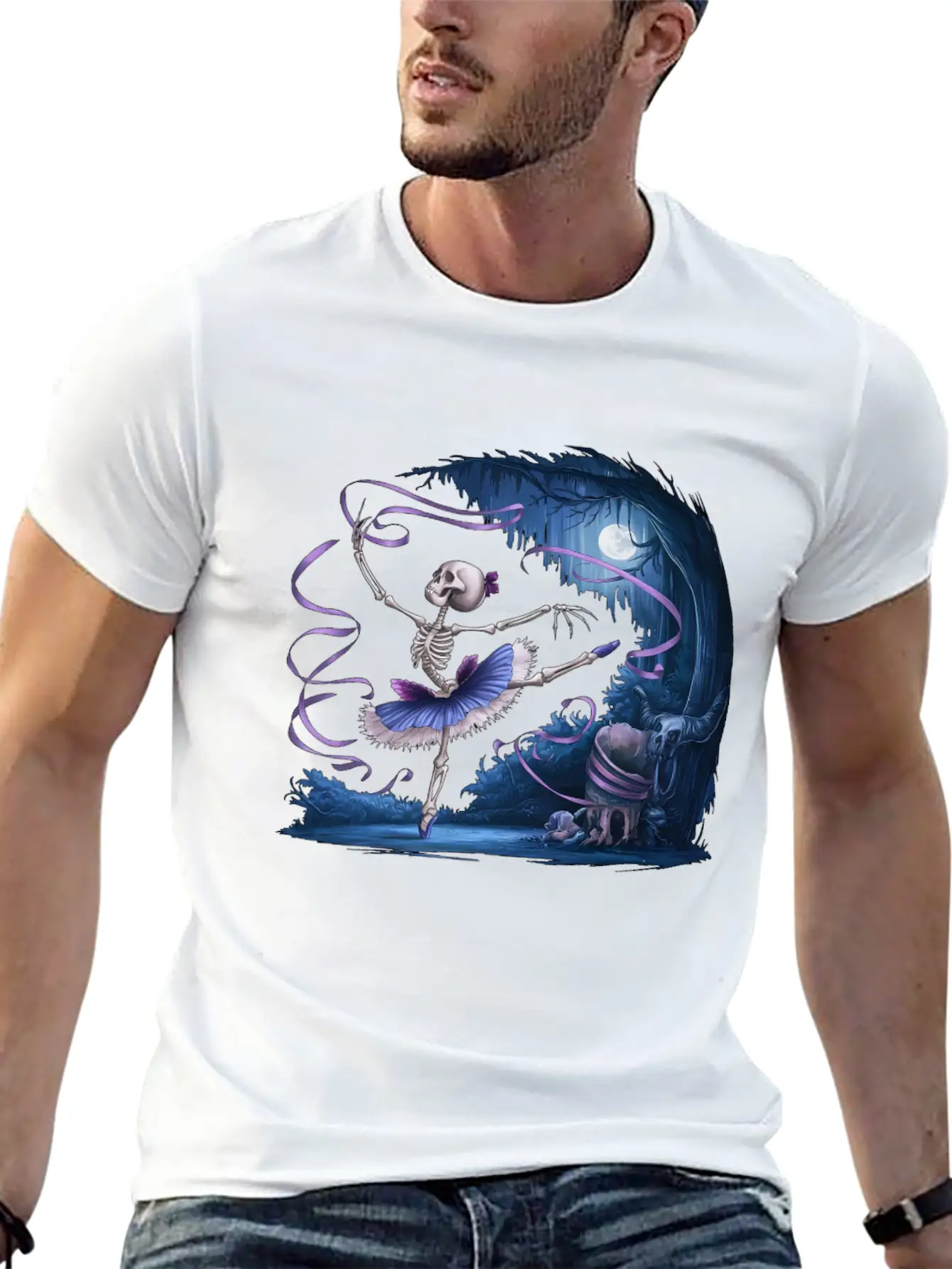 Skeleton Ballet Casual Graphic T-Shirt – Simple And Comfortable Daily Wear