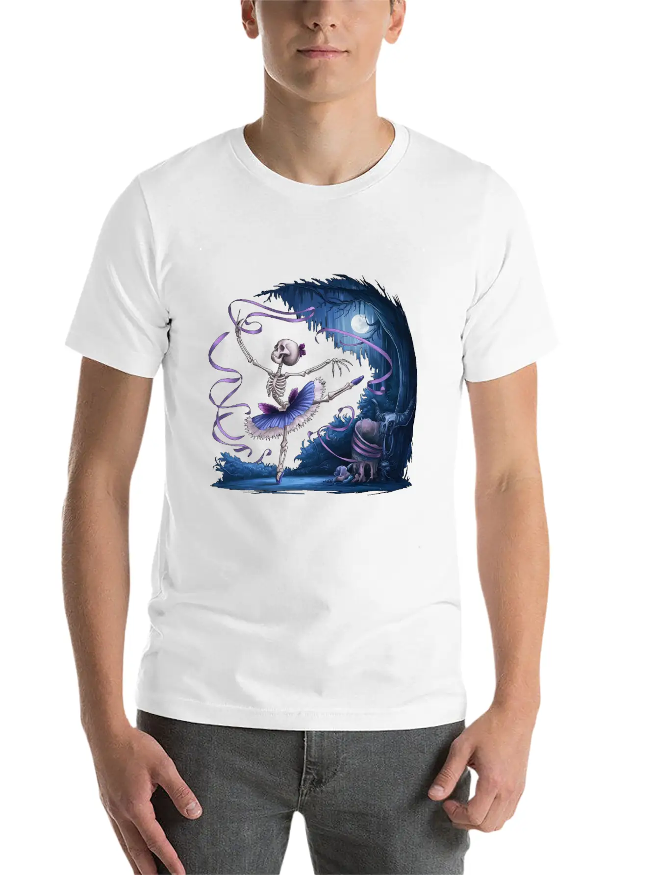 Skeleton Ballet Casual Graphic T-Shirt – Simple And Comfortable Daily Wear