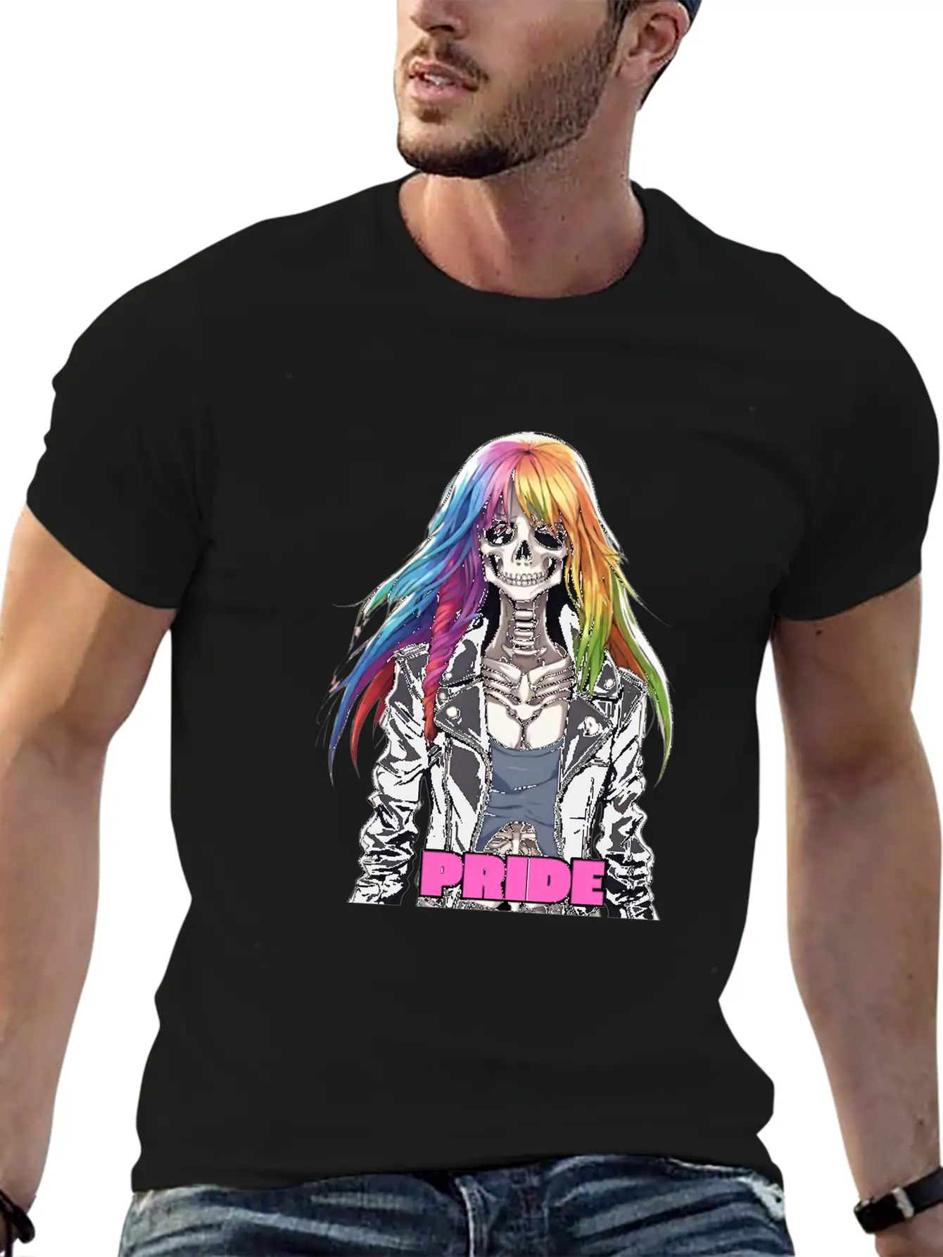 Skelly Pride - Pink Basic Graphic T-Shirt – Daily Comfort In Soft Cotton