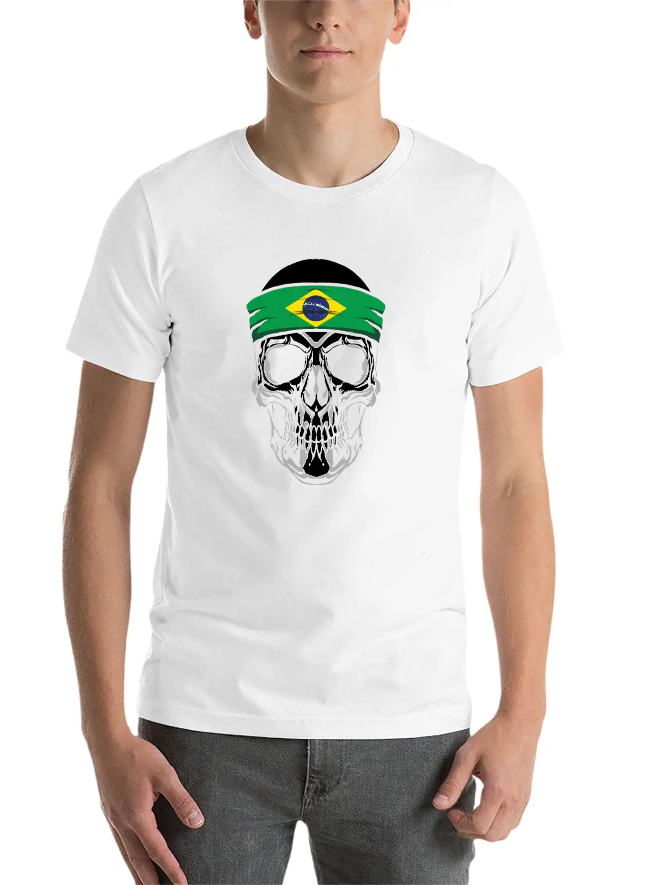 Skull Nationality Country Flag Breathable Graphic T-Shirt – Perfect For Casual Days
