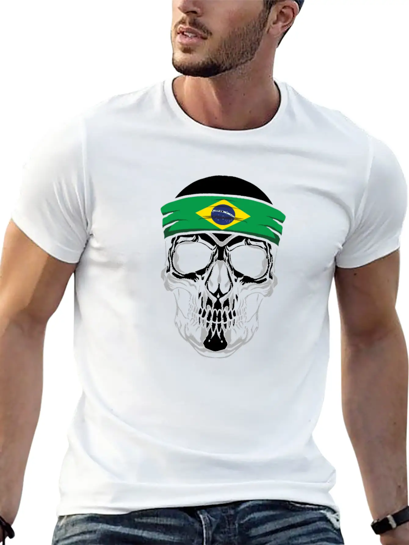 Skull Nationality Country Flag Breathable Graphic T-Shirt – Perfect For Casual Days
