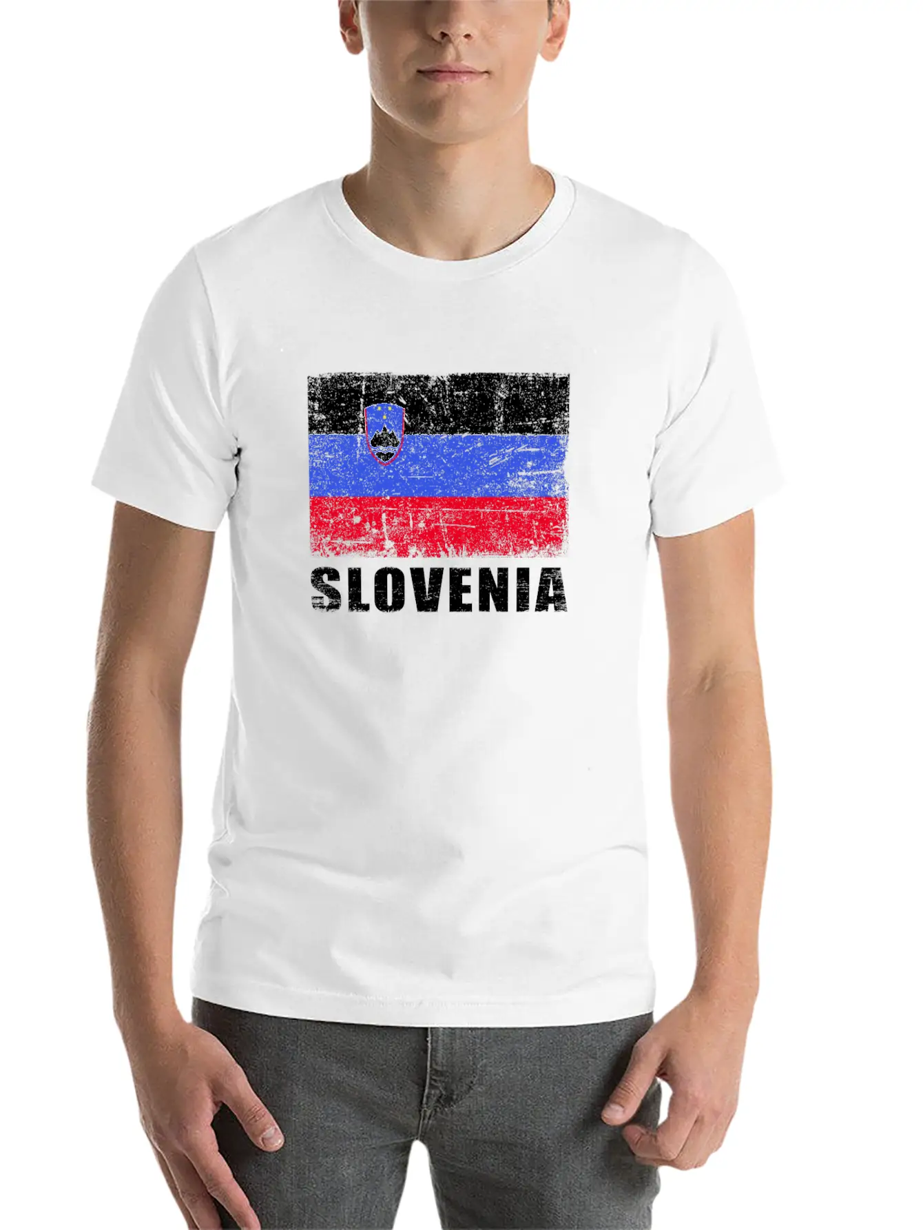 Slovenia Flag Grunge Country Flag Slovenia Basic Graphic T-Shirt – Daily Comfort In Soft Cotton