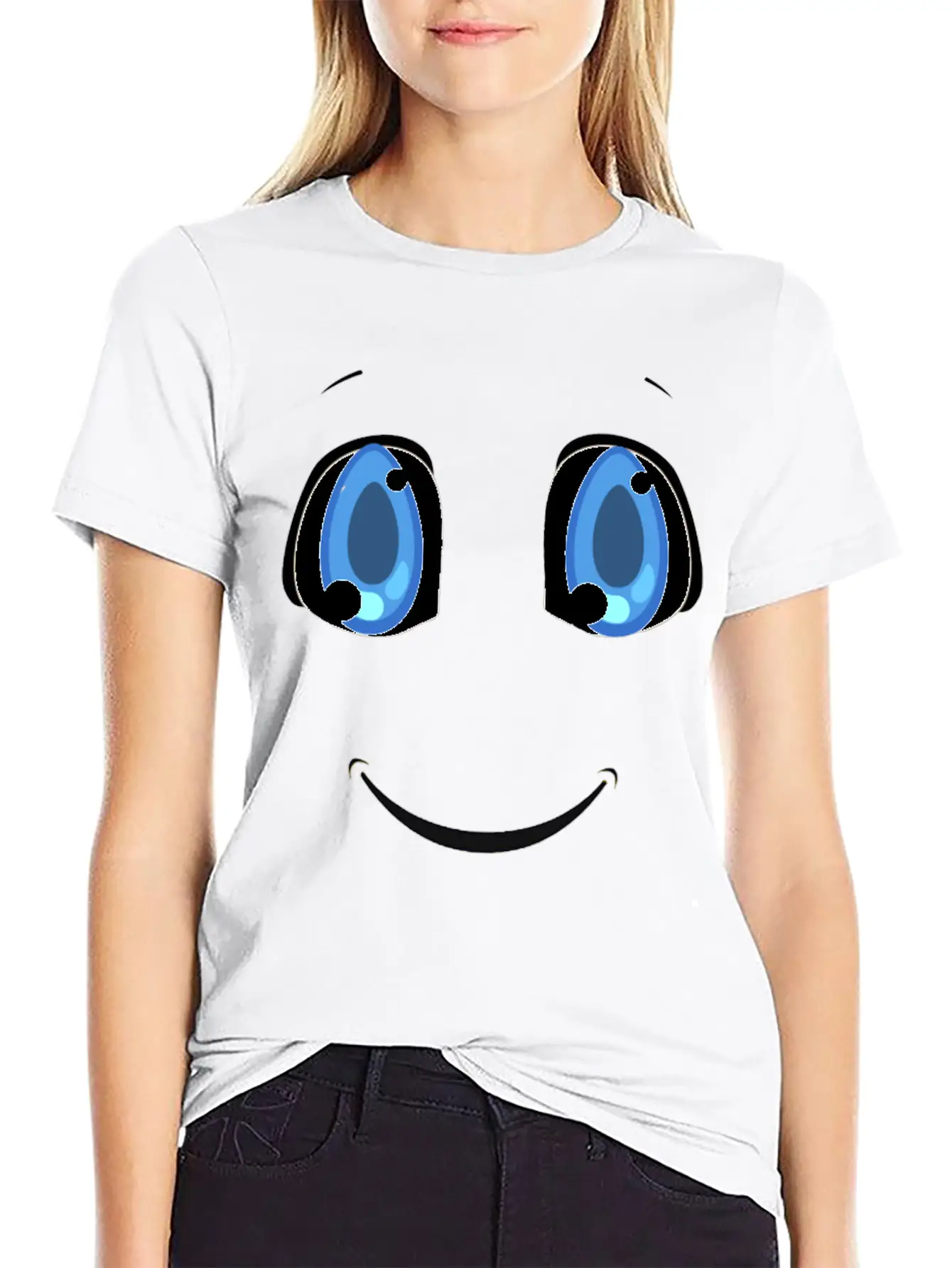 Smilling Face T-Shirt Stylish Everyday T-Shirt – Unisex Basic Cotton Tee