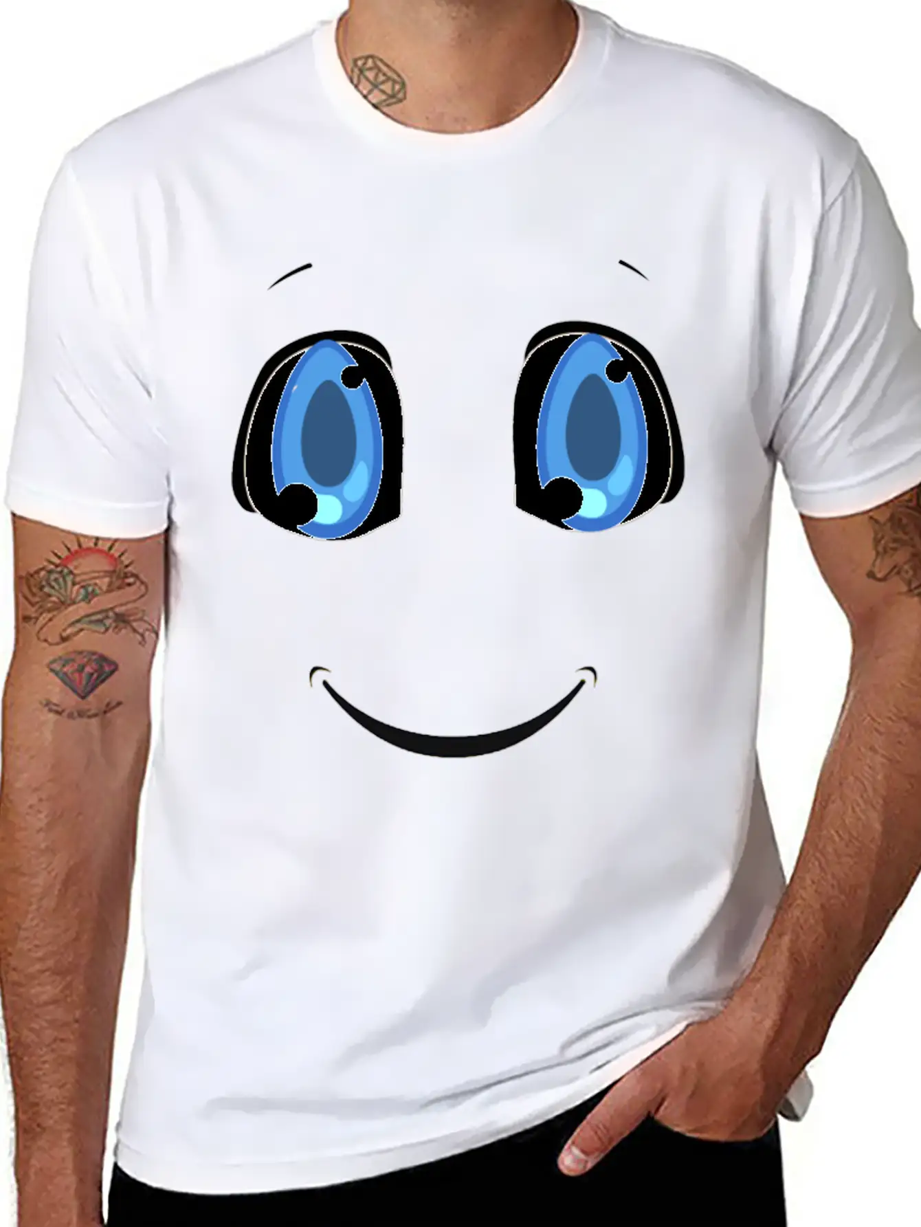 Smilling Face T-Shirt Stylish Everyday T-Shirt – Unisex Basic Cotton Tee