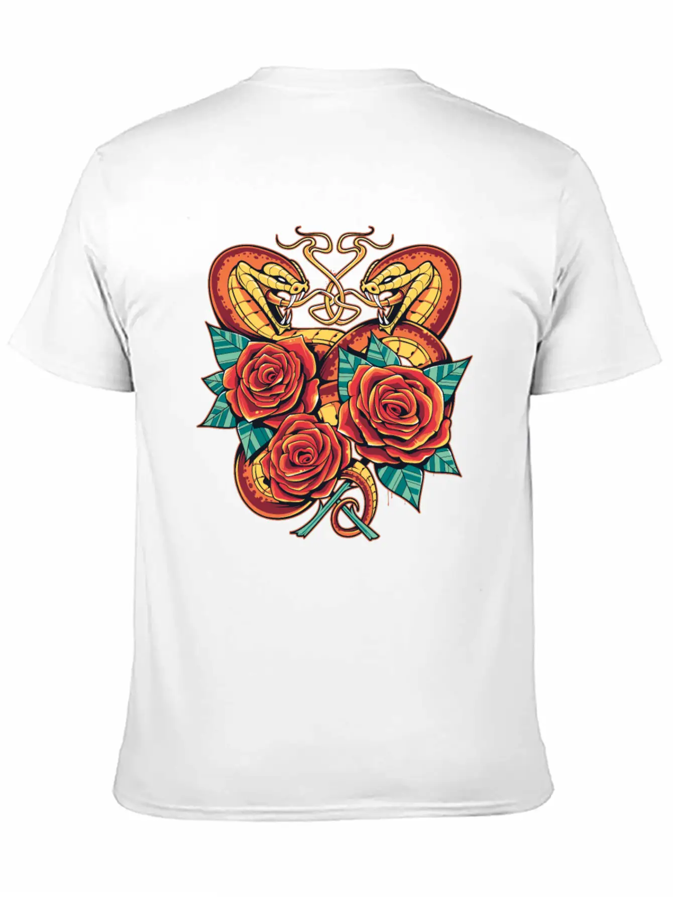 SNAKE ROSES HEARTS Stylish Everyday T-Shirt – Unisex Basic Cotton Tee