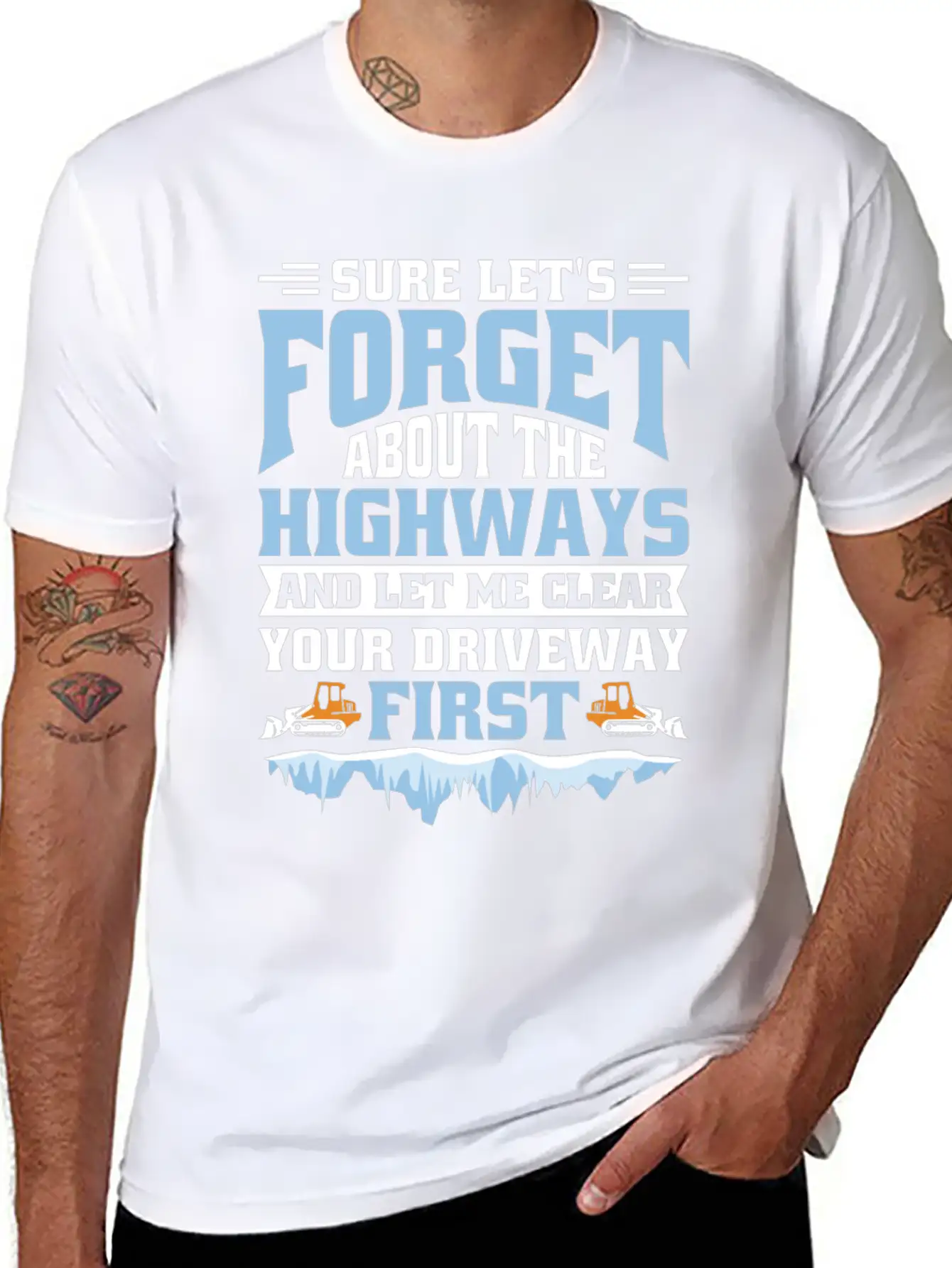 Snow Plowing Truck Driver Supplies Snow Plow Drivi Basic Graphic T-Shirt – Daily Comfort In Soft Cotton