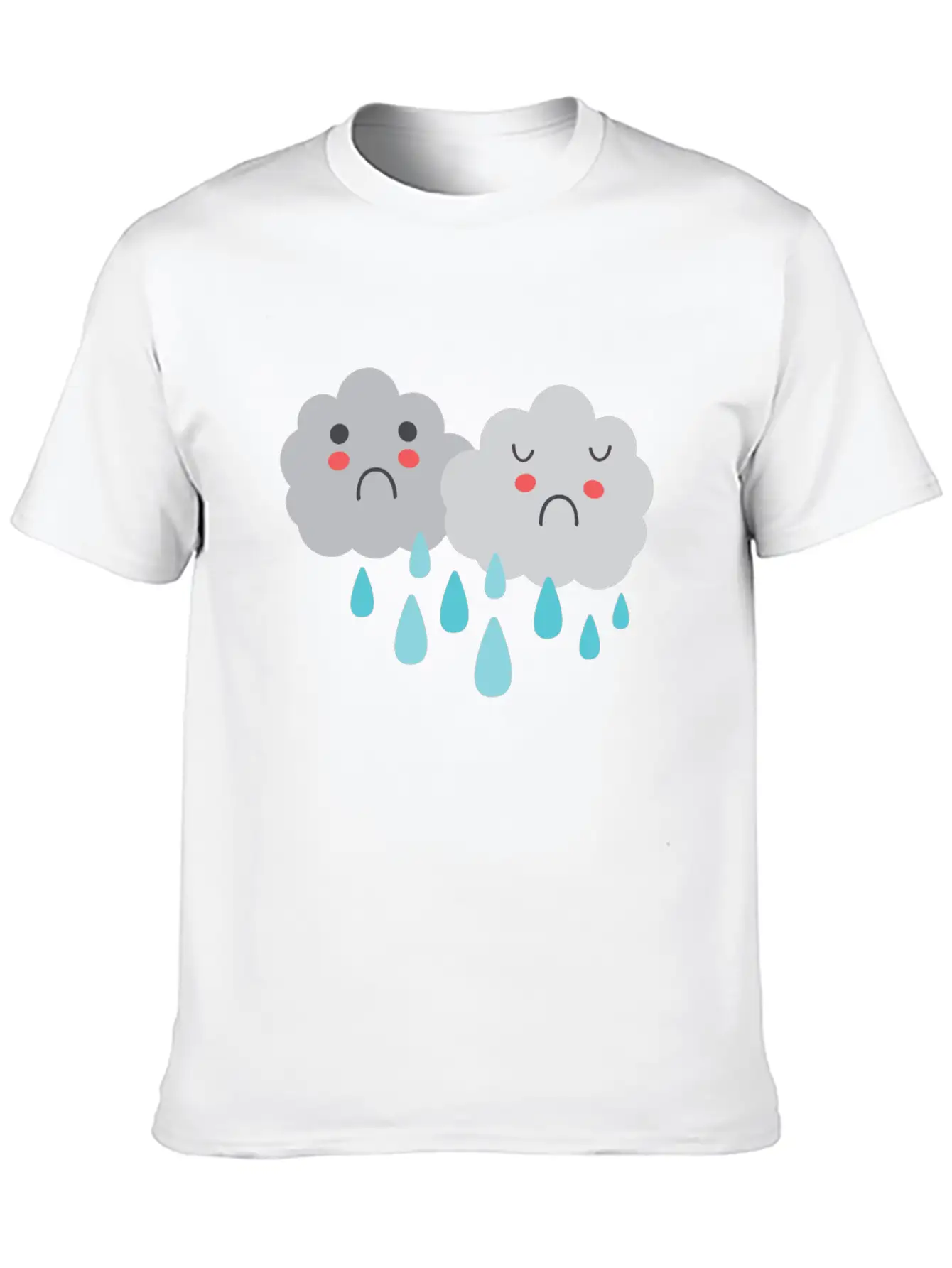 So Sad Little Rain Clouds Simple Everyday Graphic Tee – Lightweight Summer Wear