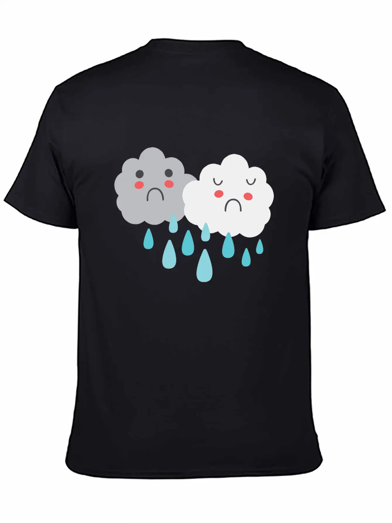 So Sad Little Rain Clouds Simple Everyday Graphic Tee – Lightweight Summer Wear