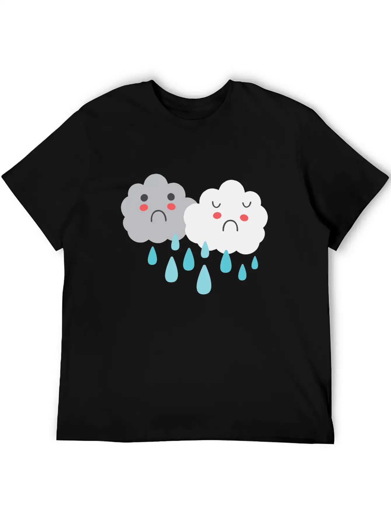 So Sad Little Rain Clouds Simple Everyday Graphic Tee – Lightweight Summer Wear