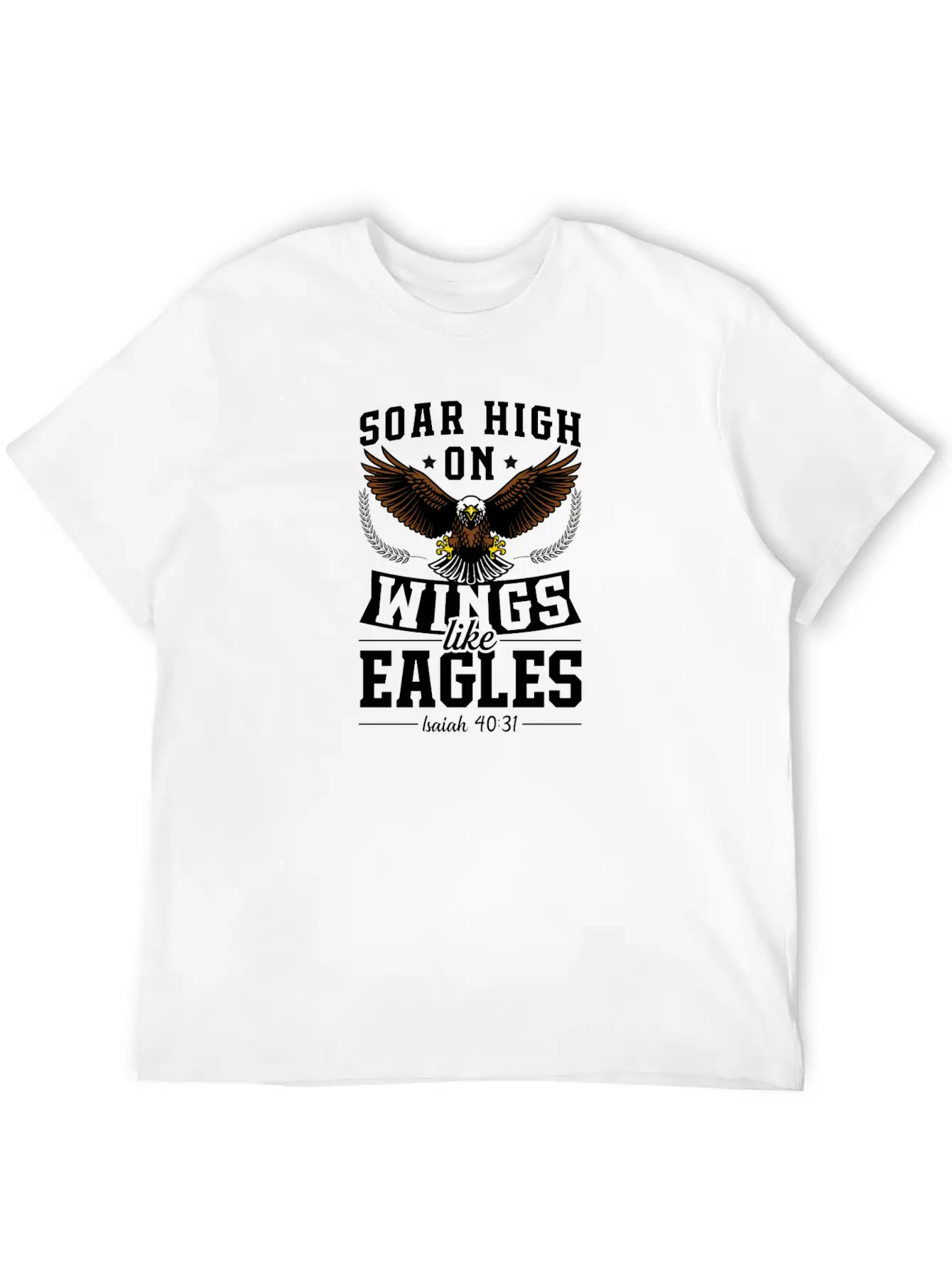Soar High On Wings Like Eagles Basic Graphic T-Shirt – Daily Comfort In Soft Cotton