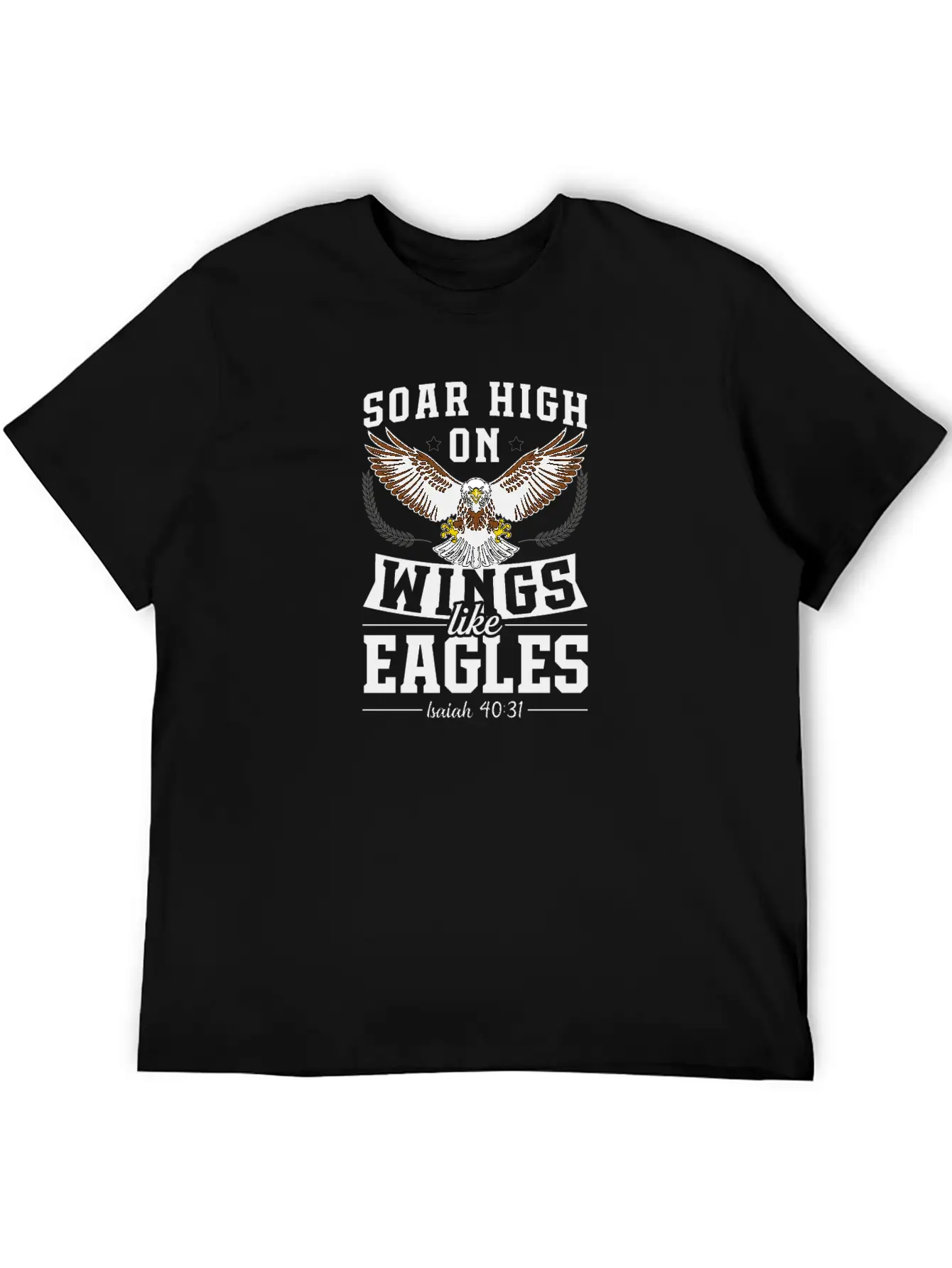 Soar High On Wings Like Eagles Basic Graphic T-Shirt – Daily Comfort In Soft Cotton