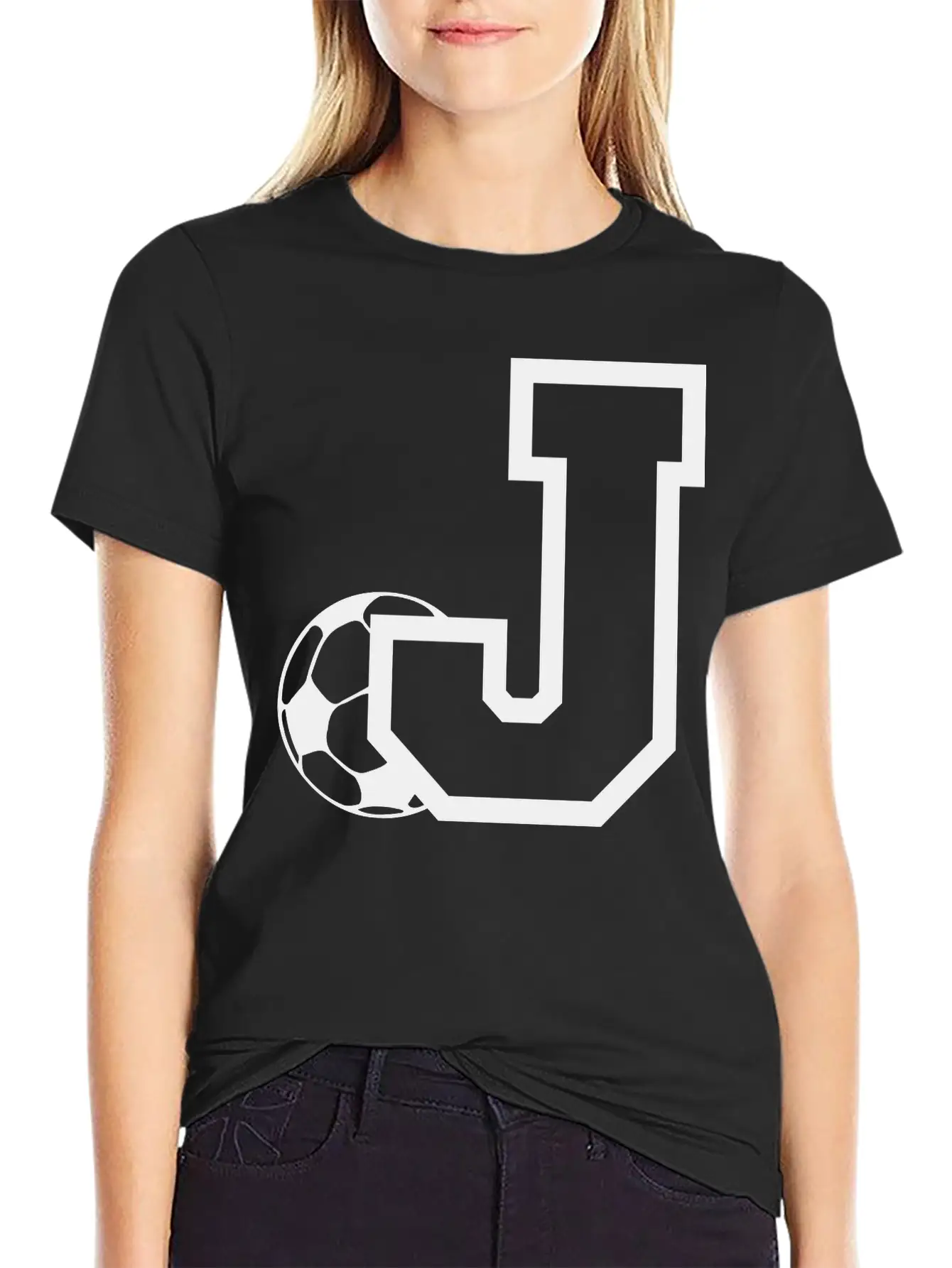 Soccer Letter J Basic Graphic T-Shirt – Daily Comfort In Soft Cotton