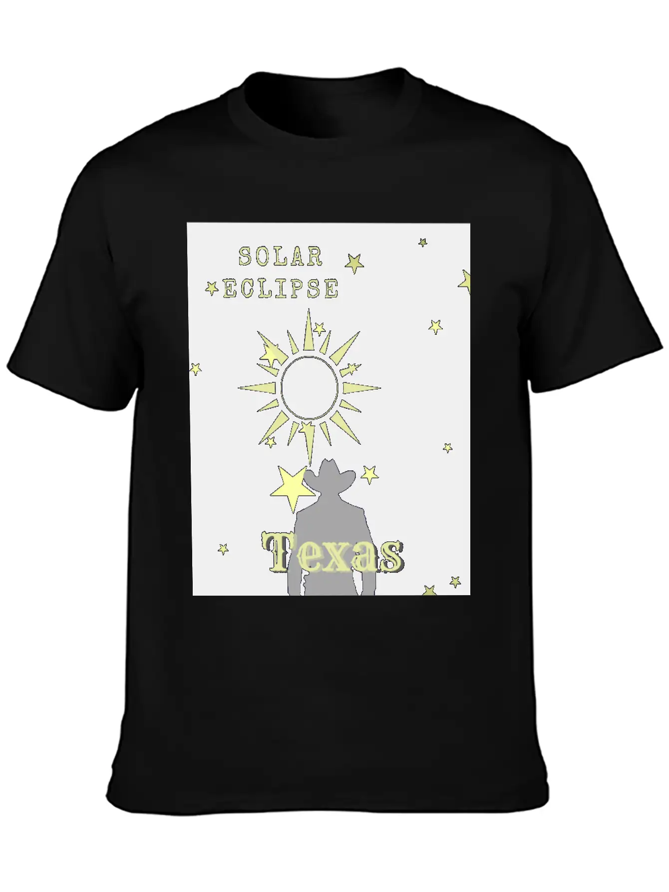 Solar Eclipse Texas Classic Crew Neck Graphic Tee – Everyday Minimal Look