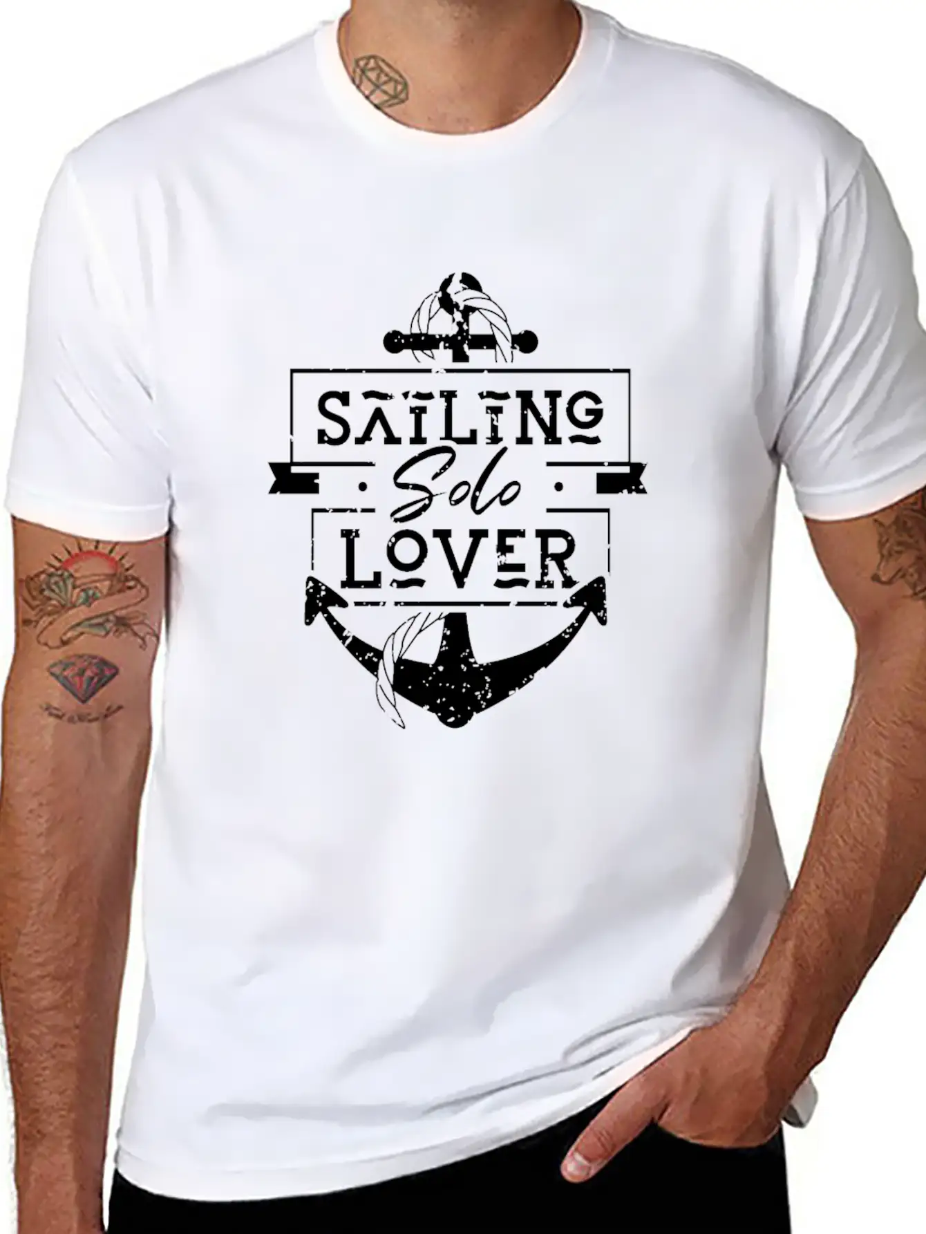 Solo Sailing Lover Sailor Sail Single Handed Stylish Everyday T-Shirt – Unisex Basic Cotton Tee