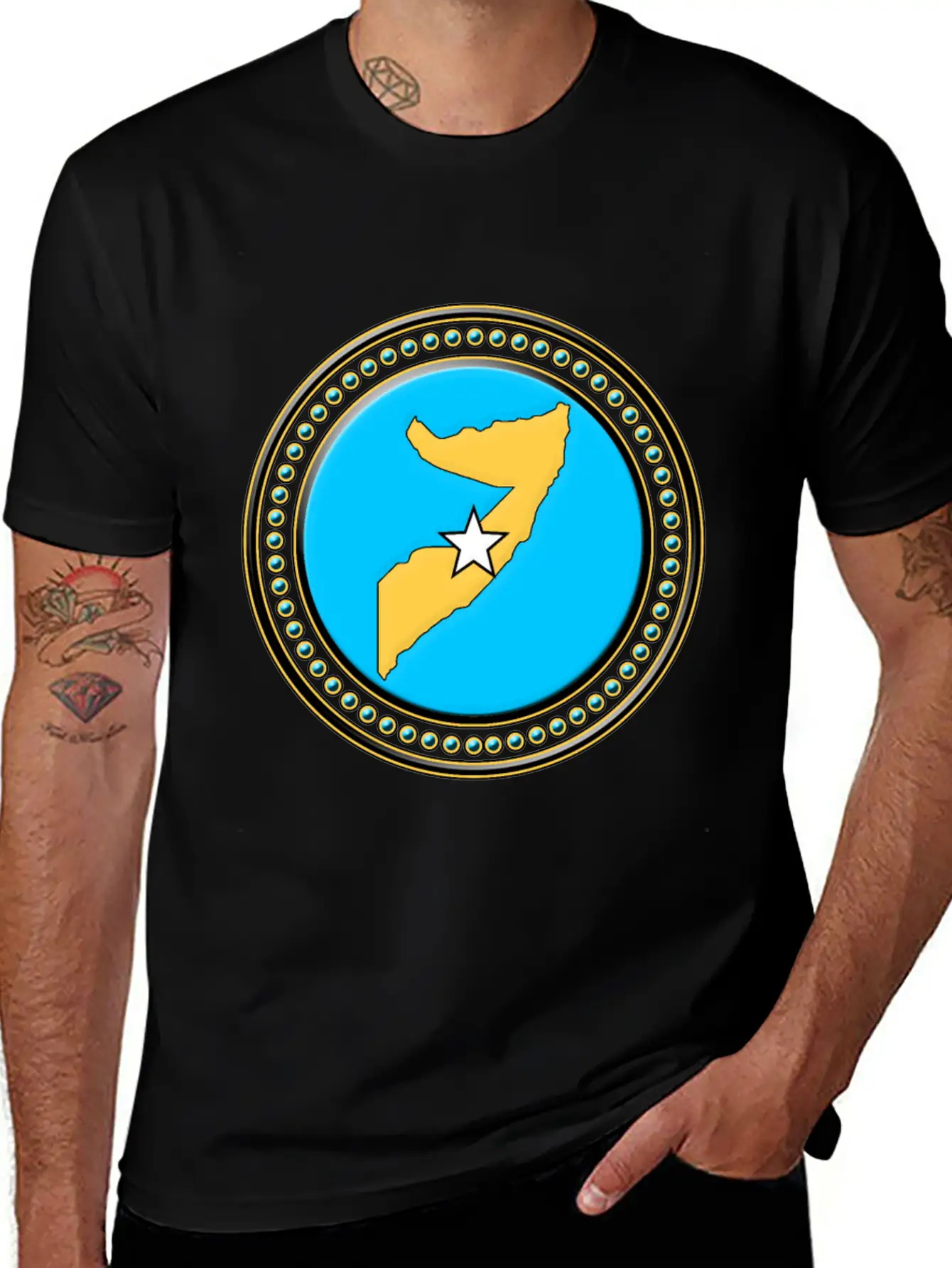 Somalia Flag Map Basic Graphic T-Shirt – Daily Comfort In Soft Cotton