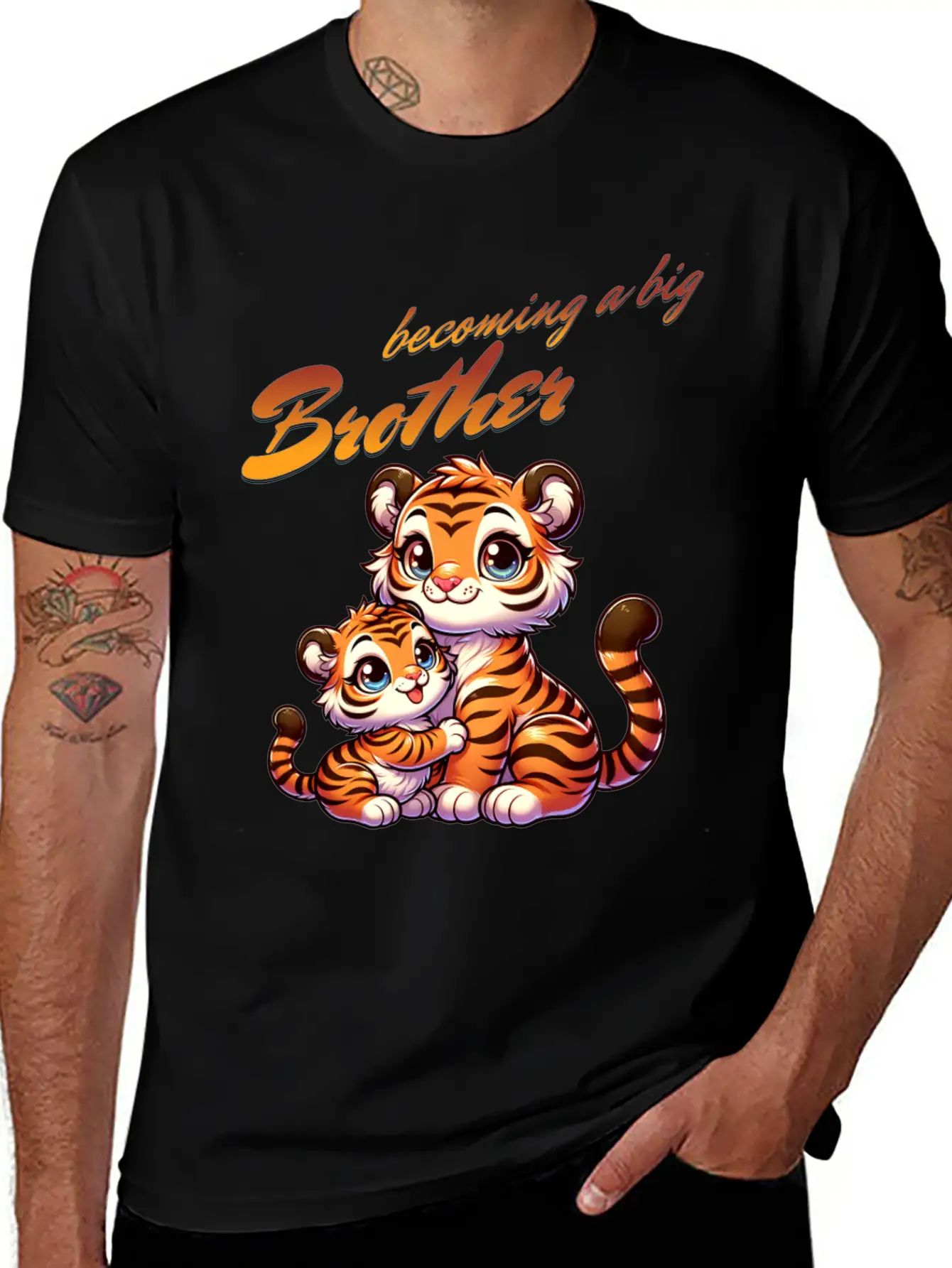 Soon I'll Be A Big Brother Sweet Tigers, Brother Relaxed Everyday Tee – Lightweight And Durable Cotton