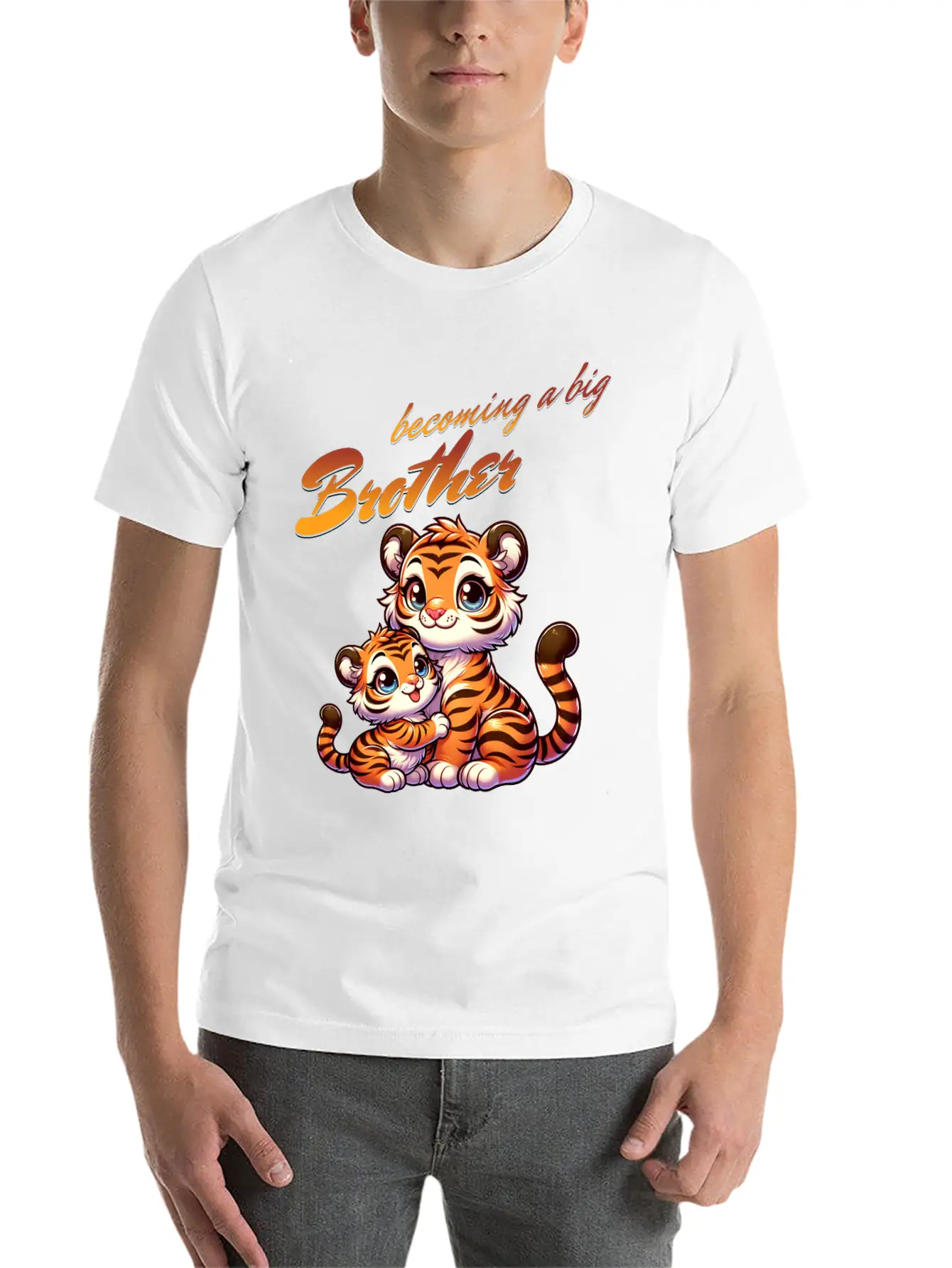 Soon I'll Be A Big Brother Sweet Tigers, Brother Relaxed Everyday Tee – Lightweight And Durable Cotton