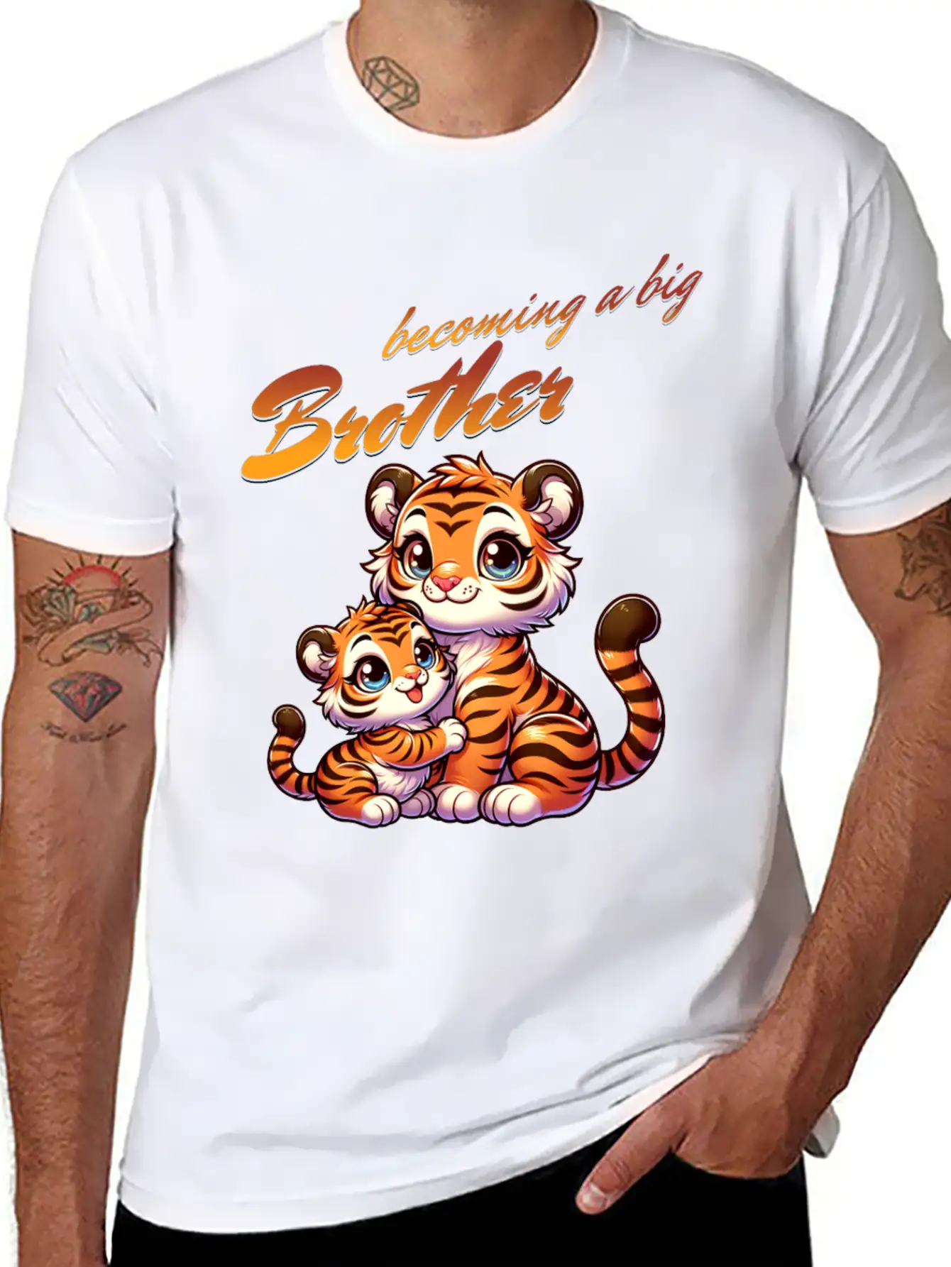 Soon I'll Be A Big Brother Sweet Tigers, Brother Relaxed Everyday Tee – Lightweight And Durable Cotton