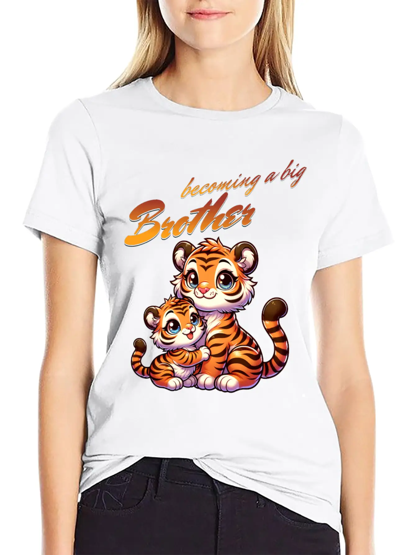 Soon I'll Be A Big Brother Sweet Tigers, Brother Relaxed Everyday Tee – Lightweight And Durable Cotton