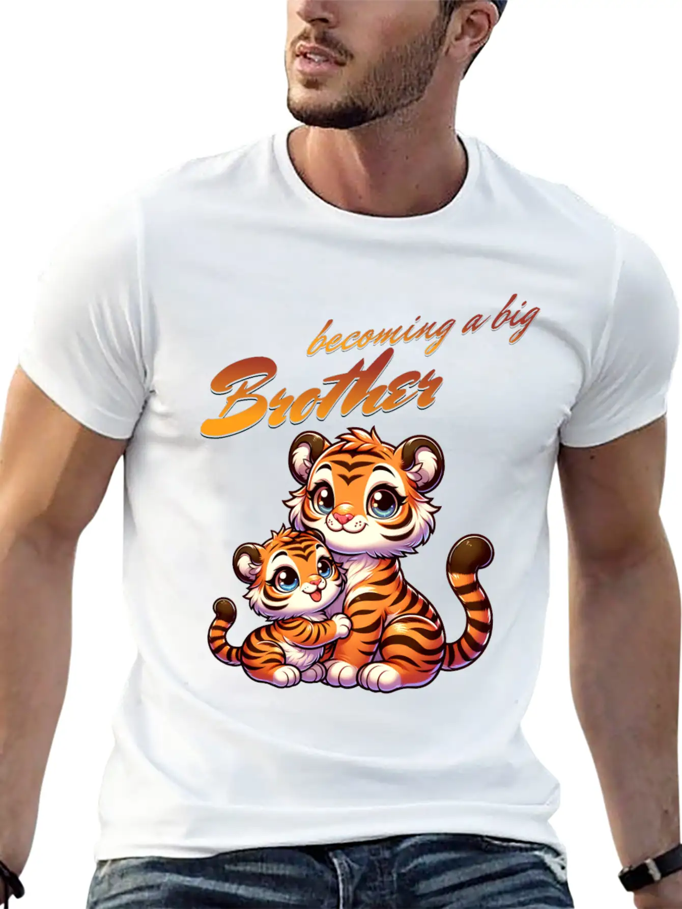 Soon I'll Be A Big Brother Sweet Tigers, Brother Relaxed Everyday Tee – Lightweight And Durable Cotton
