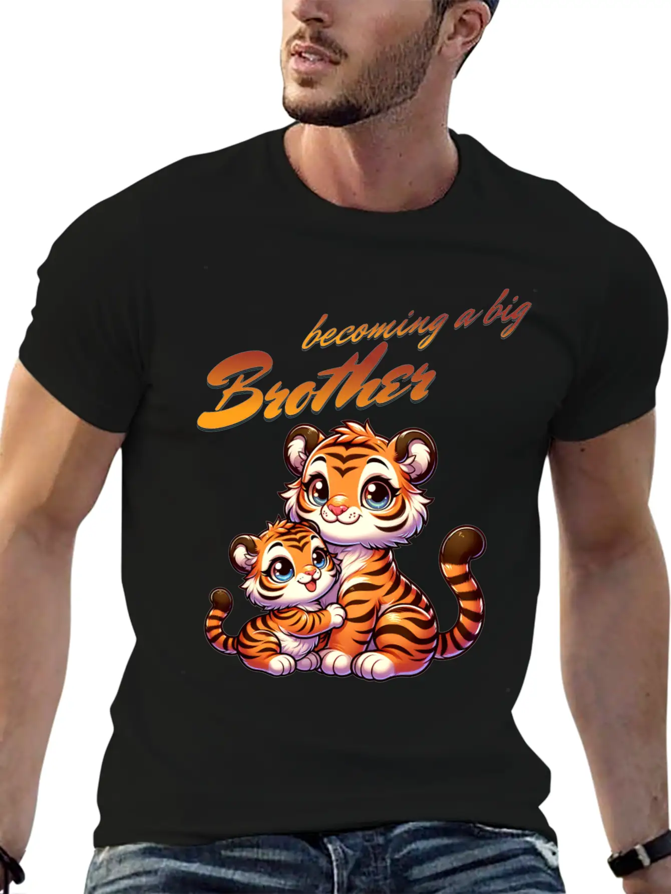 Soon I'll Be A Big Brother Sweet Tigers, Brother Relaxed Everyday Tee – Lightweight And Durable Cotton