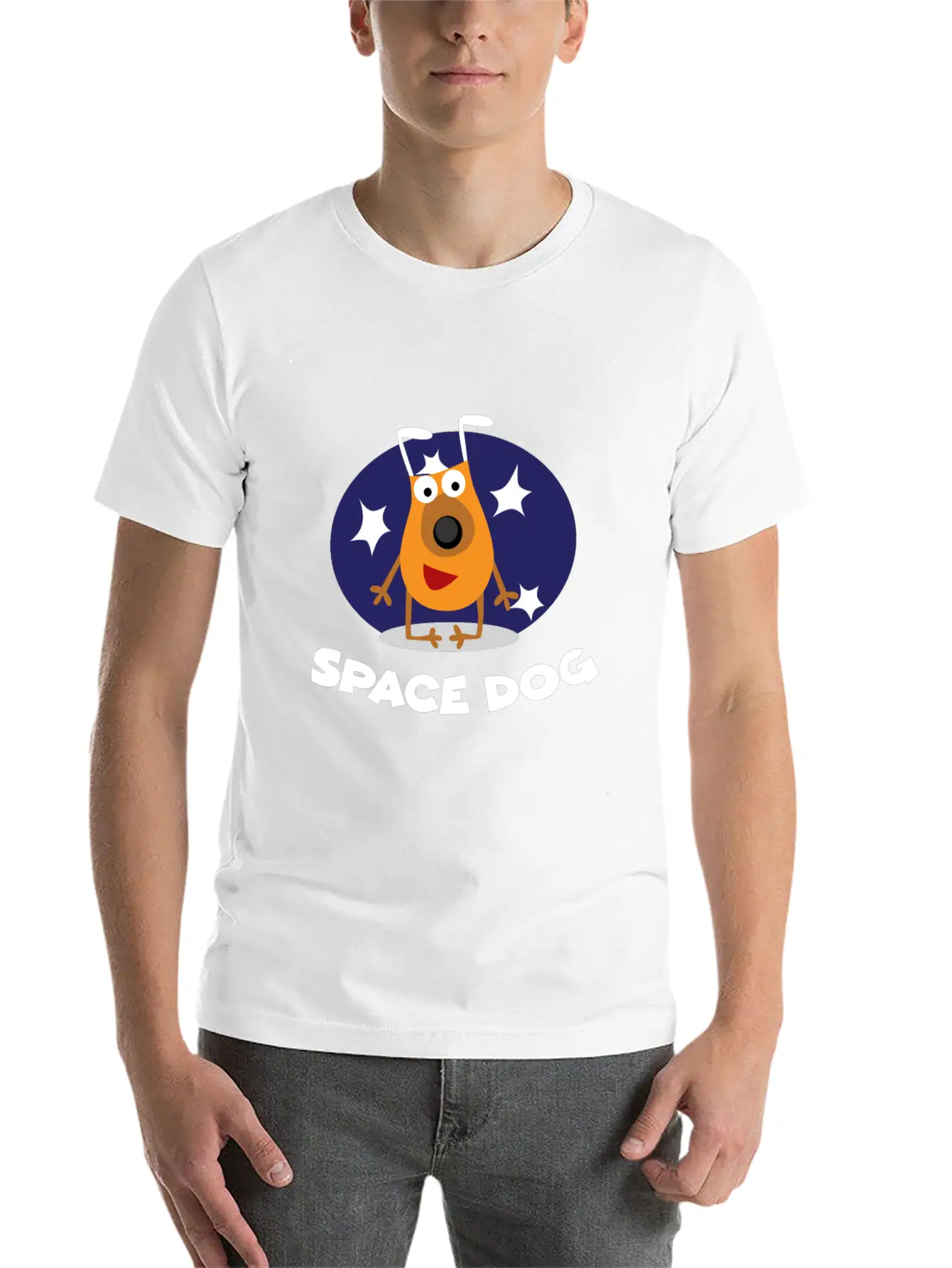 Space Dog Stylish Everyday T-Shirt – Unisex Basic Cotton Tee