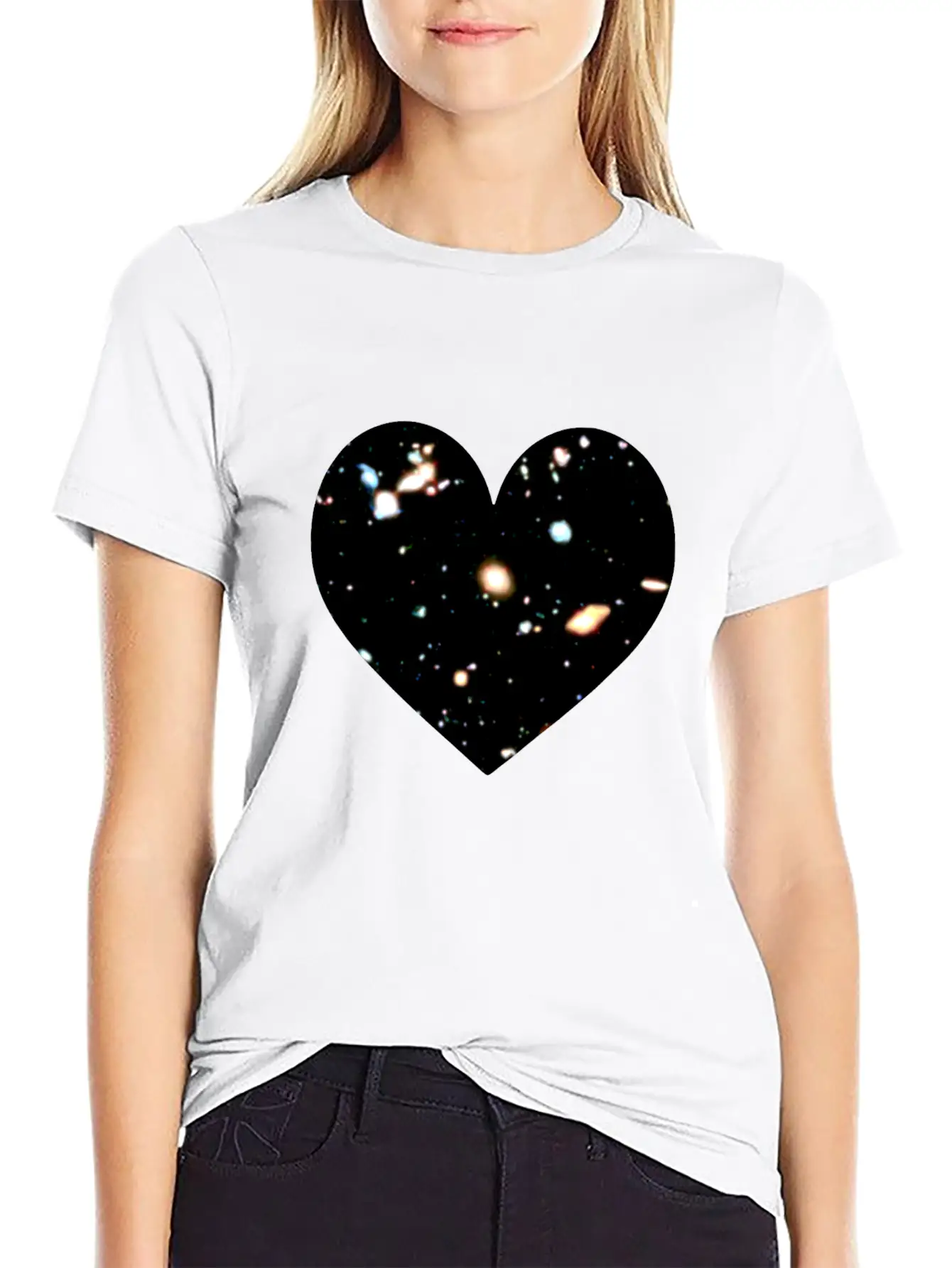 SPACE HEART, STARS, GALAXIES, OUTER SPACE WITHIN Basic Graphic T-Shirt – Daily Comfort In Soft Cotton