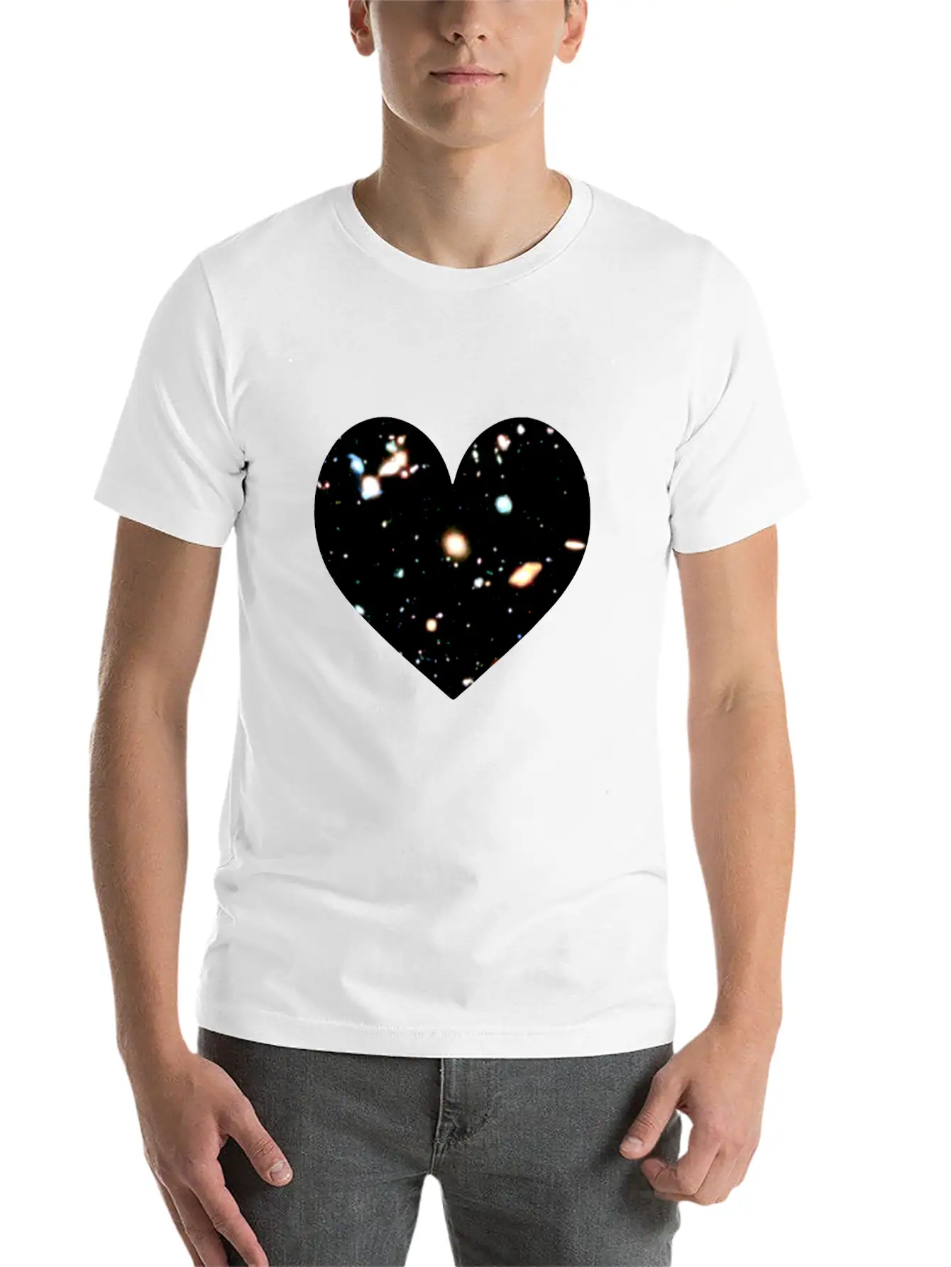 SPACE HEART, STARS, GALAXIES, OUTER SPACE WITHIN Basic Graphic T-Shirt – Daily Comfort In Soft Cotton