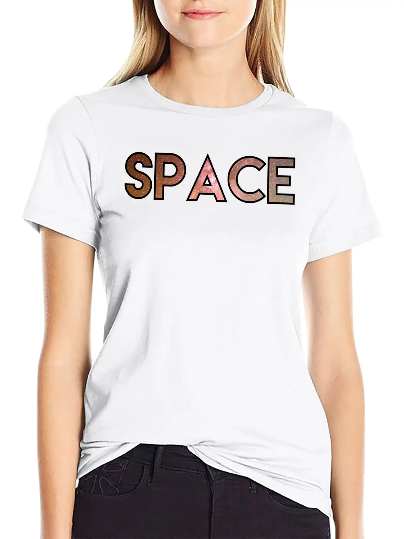 Space Long Sleeve Shirt Classic Crew Neck Graphic Tee – Everyday Minimal Look