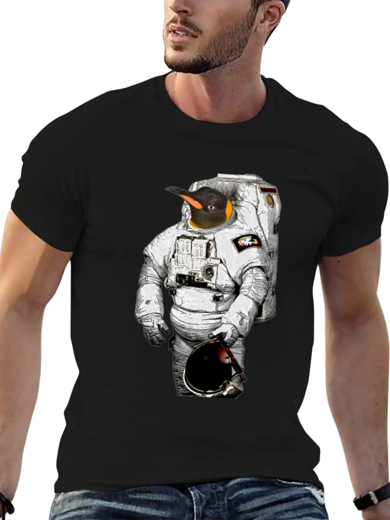 Space Penguin Classic Cotton Tee – Unisex Comfort For Any Season