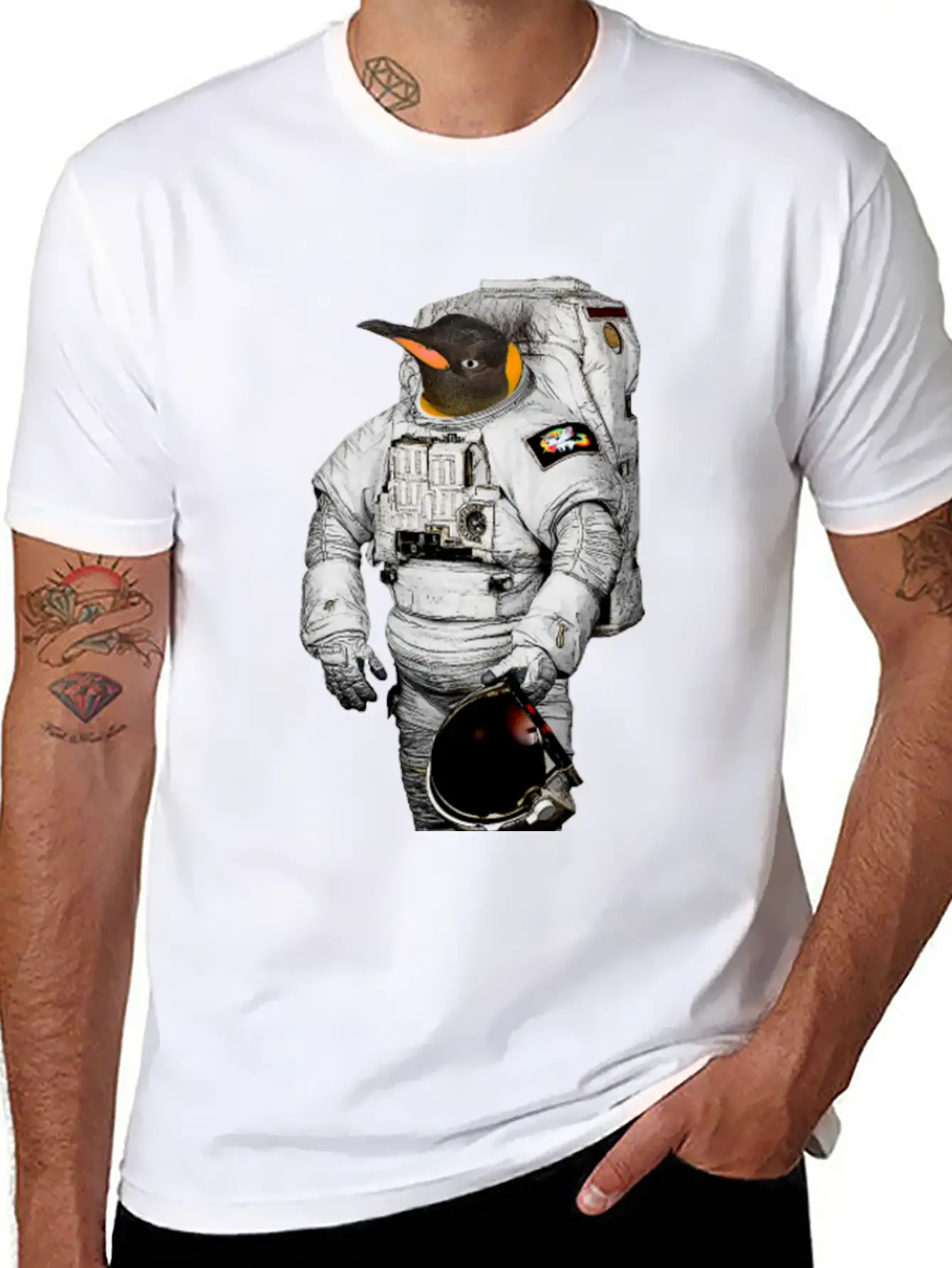 Space Penguin Classic Cotton Tee – Unisex Comfort For Any Season