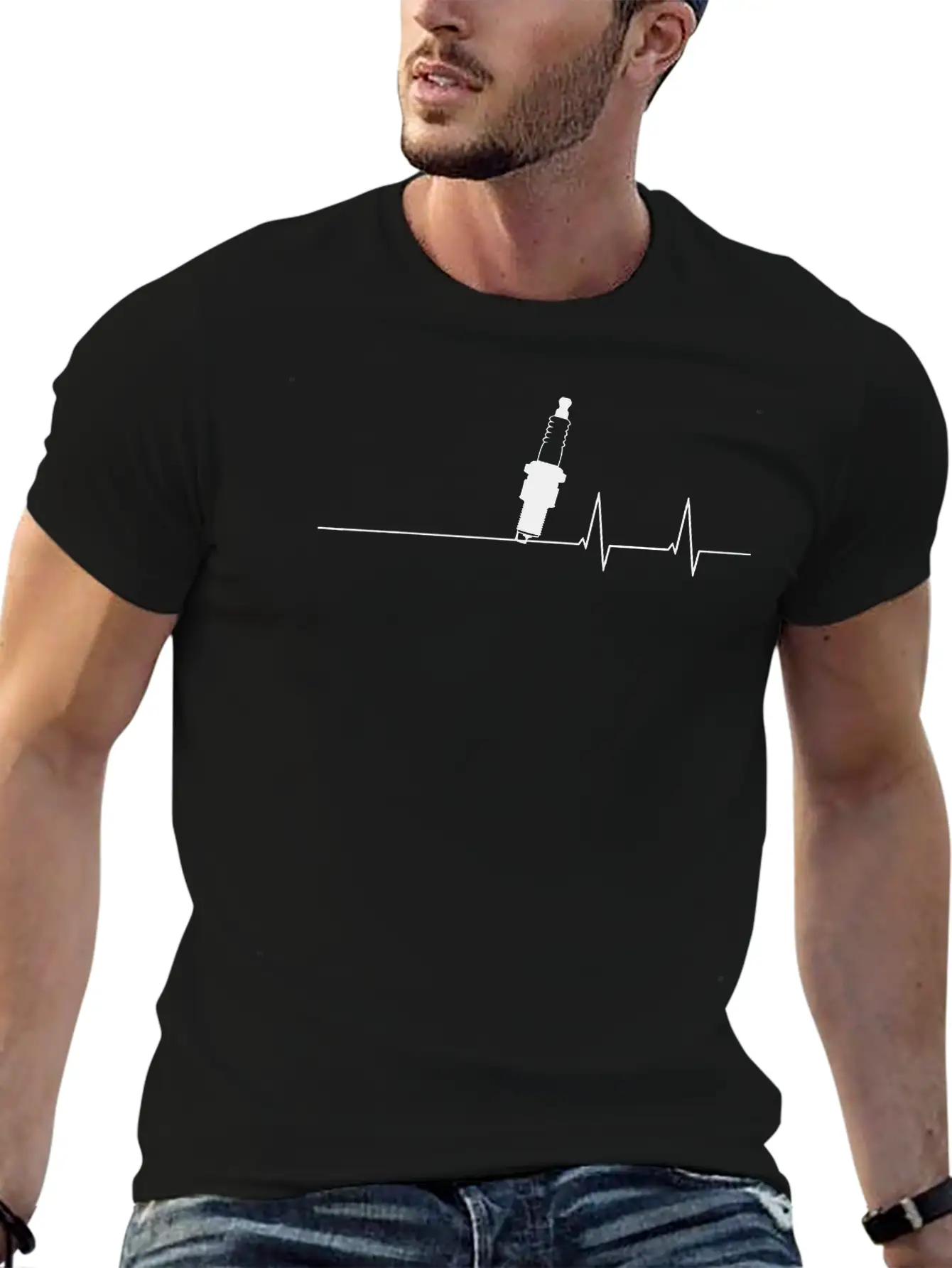 Spark Heartbeat Lightweight Cotton T-Shirt – Daily Comfort Graphic Shirt