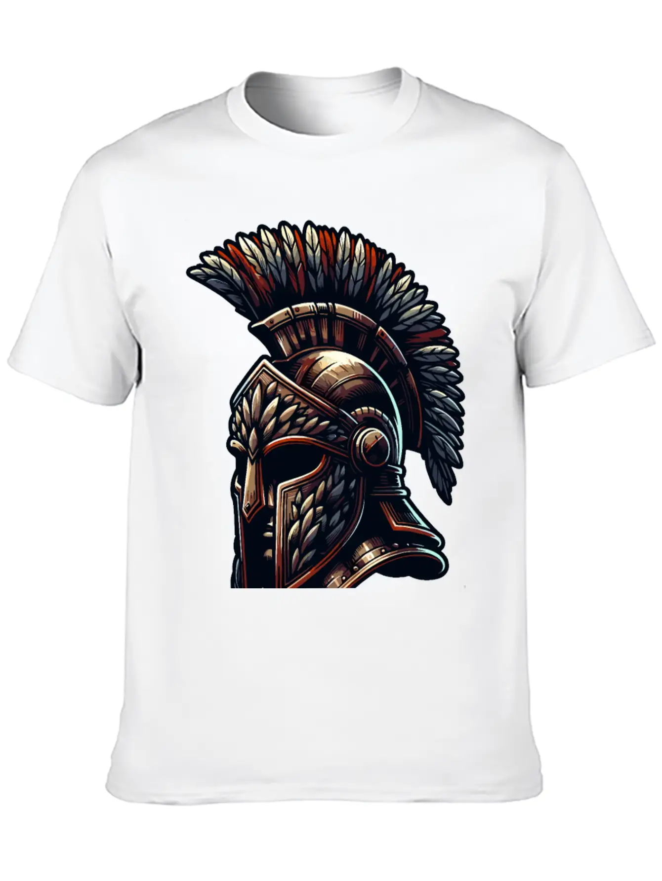 Spartan Glory - Ancient Warrior Feathered Helmet Stylish Everyday T-Shirt – Unisex Basic Cotton Tee