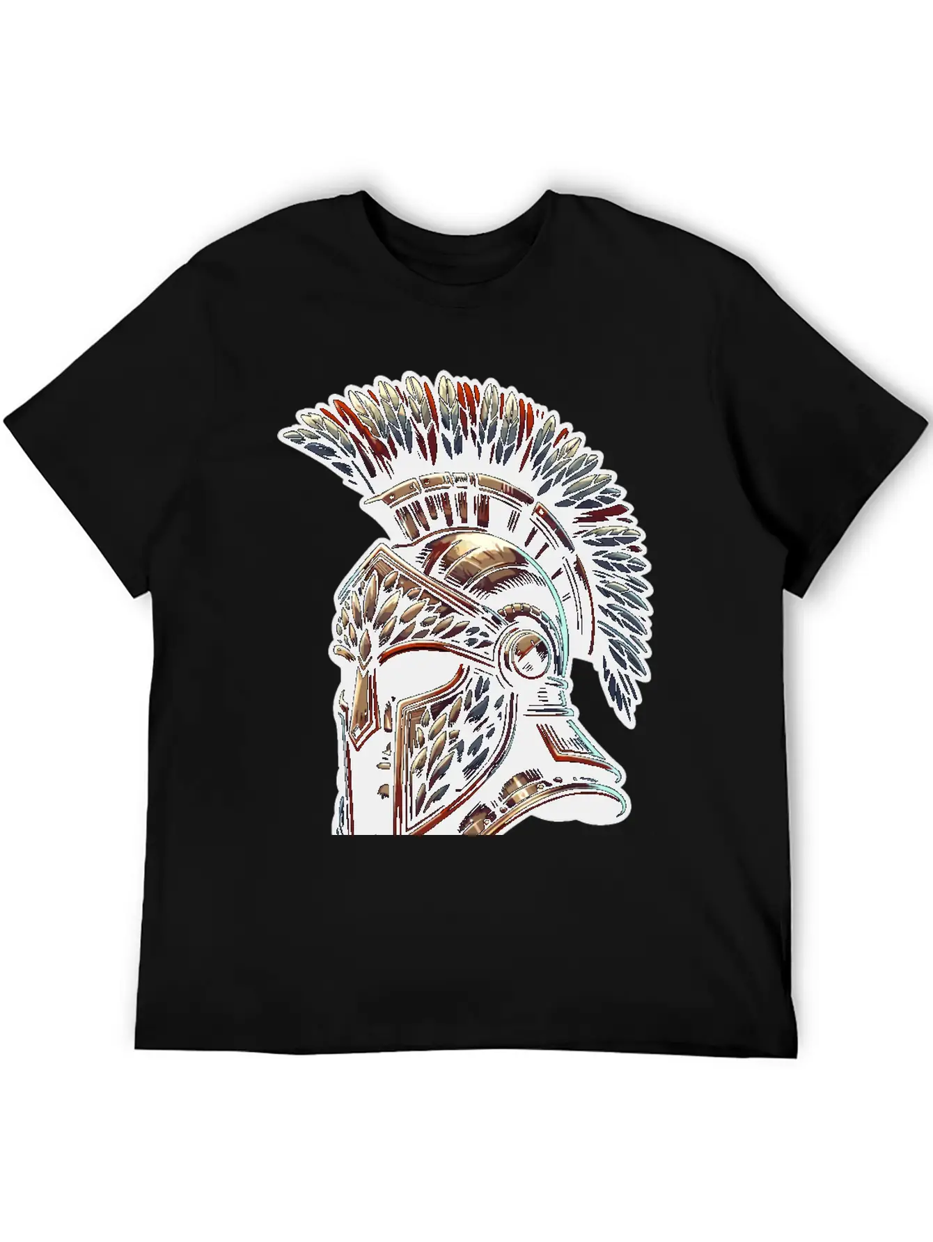 Spartan Glory - Ancient Warrior Feathered Helmet Stylish Everyday T-Shirt – Unisex Basic Cotton Tee