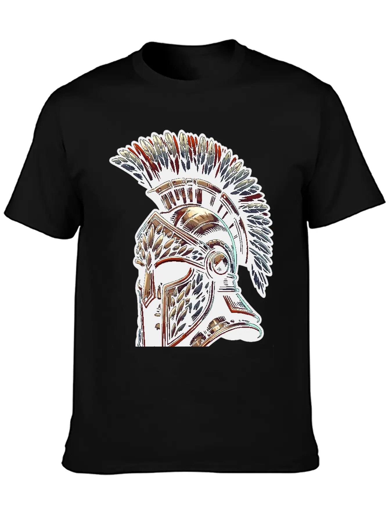Spartan Glory - Ancient Warrior Feathered Helmet Stylish Everyday T-Shirt – Unisex Basic Cotton Tee