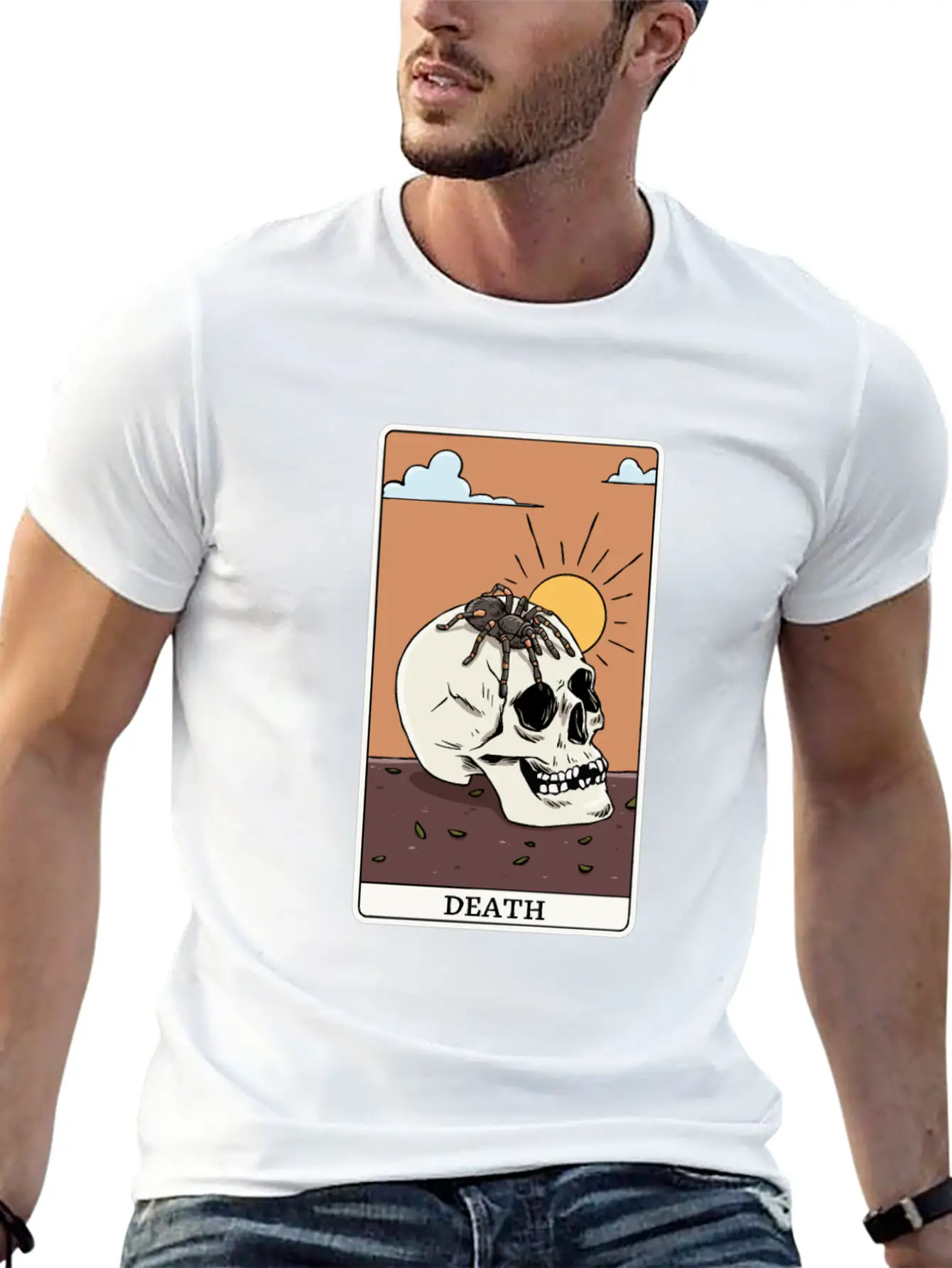 Spider Tarantula Tarot Card "Death" For A Tarot Simple Everyday Graphic Tee – Lightweight Summer Wear