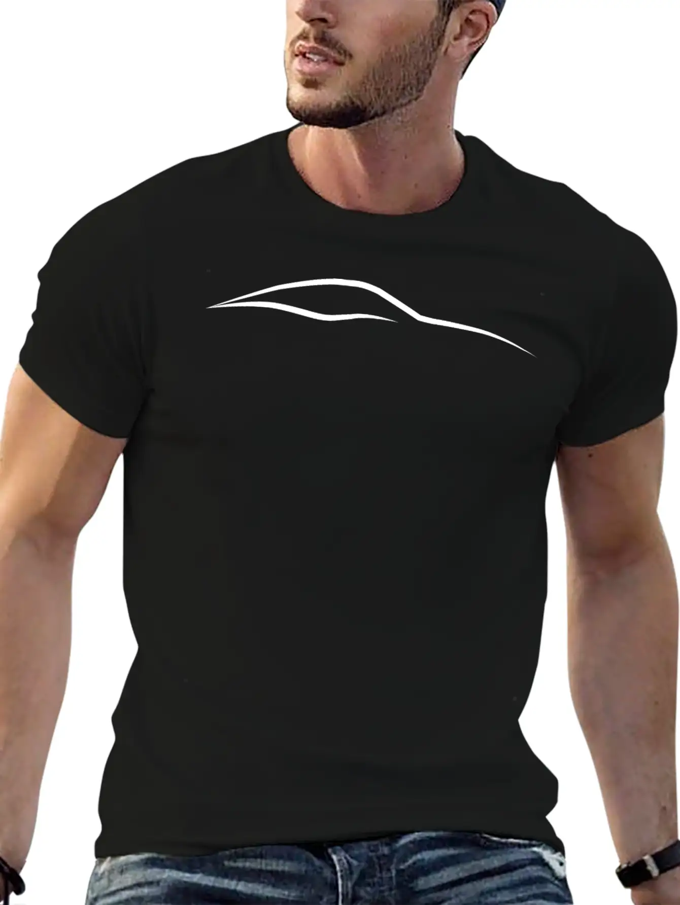 Sports Car Side Logo Relaxed Everyday Tee – Lightweight And Durable Cotton