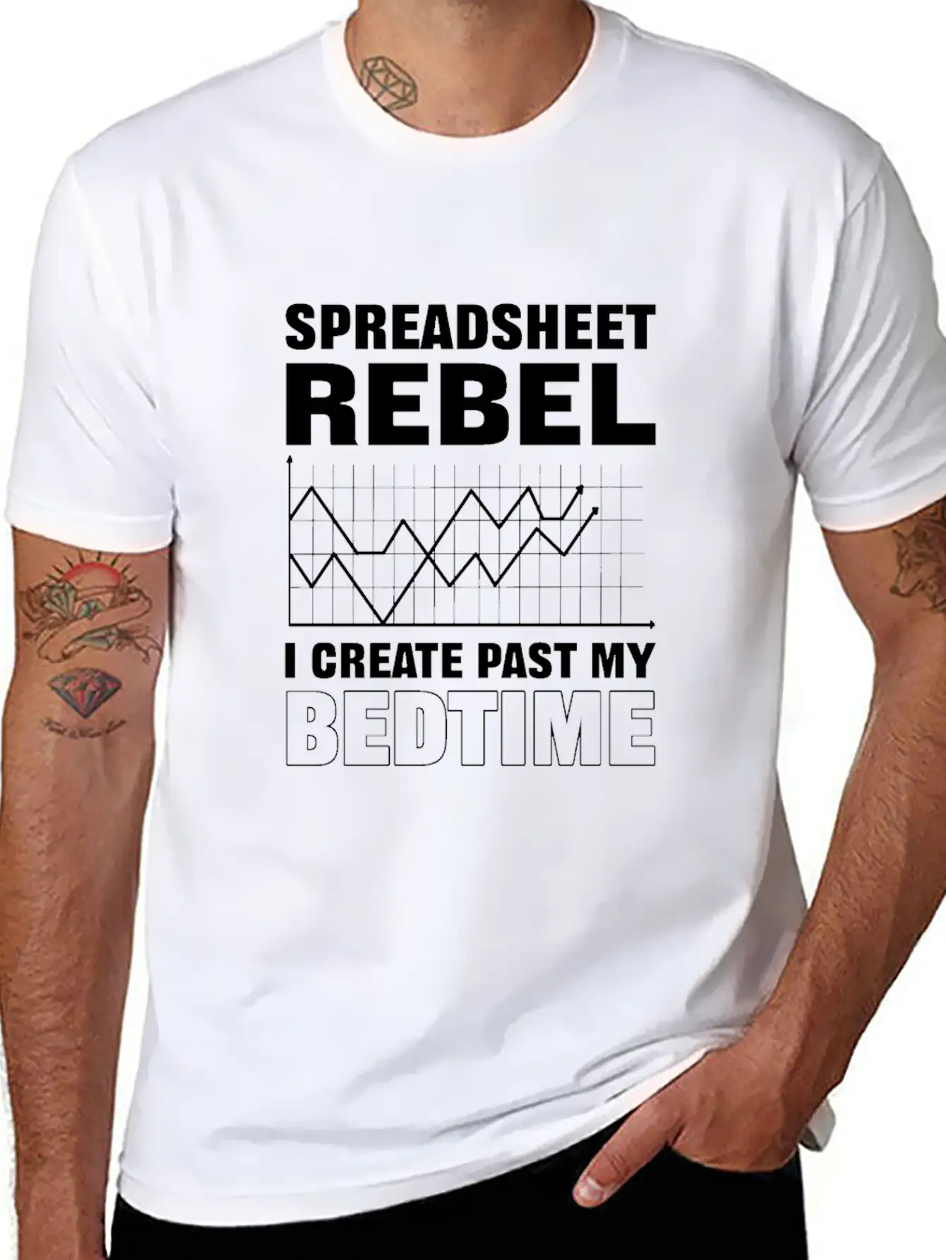 Spreadsheet Rebel. Actuary Accounting Gift. Data Stylish Everyday T-Shirt – Unisex Basic Cotton Tee