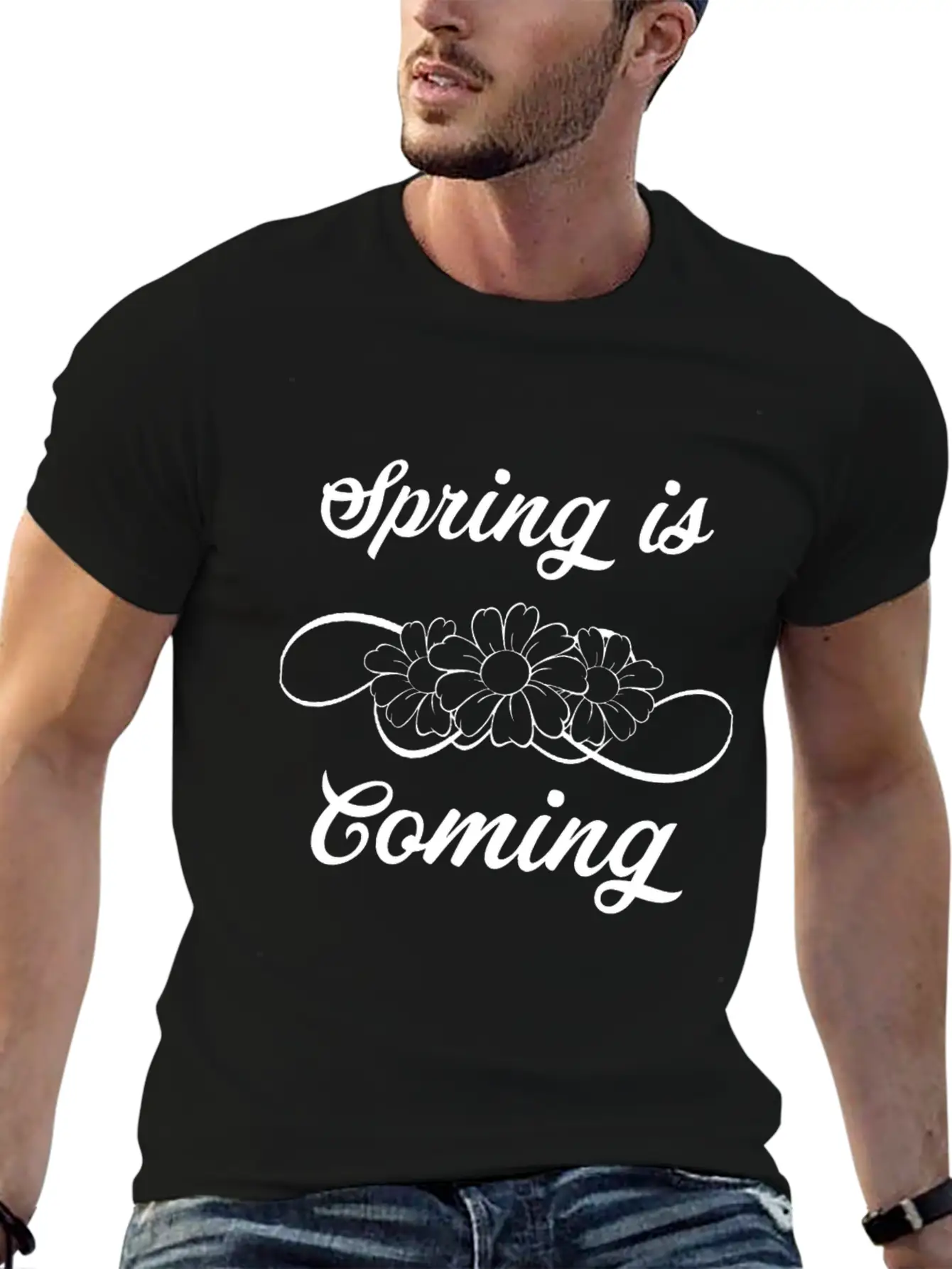 Spring Is Coming With Flowers Relaxed Everyday Tee – Lightweight And Durable Cotton