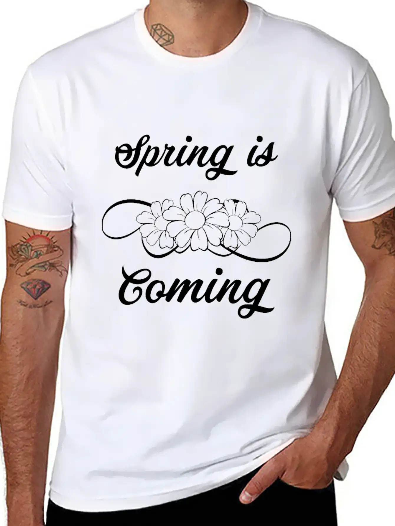 Spring Is Coming With Flowers Relaxed Everyday Tee – Lightweight And Durable Cotton