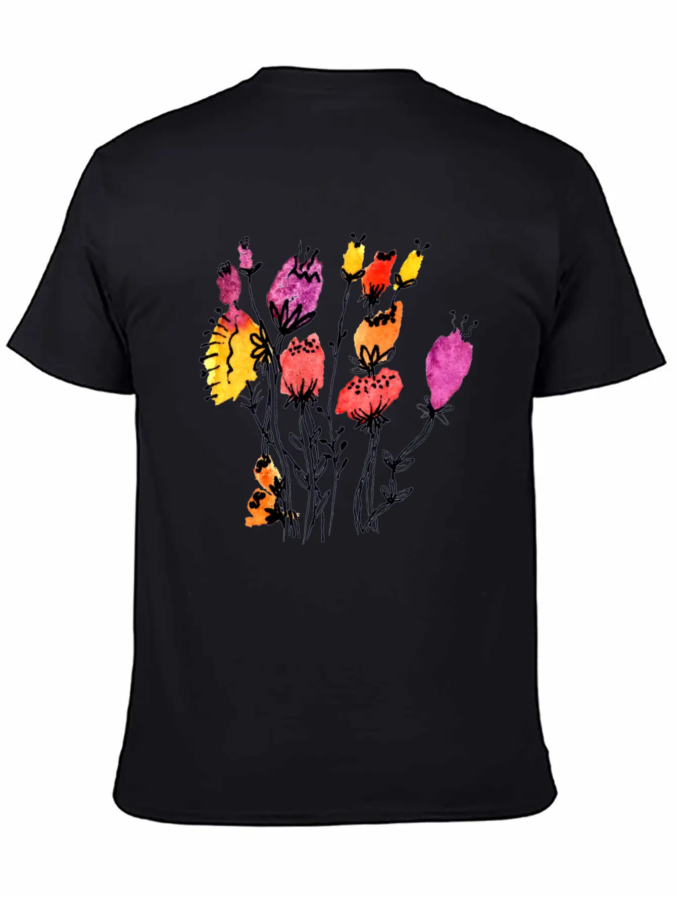Sprouting Flowers Breathable Graphic T-Shirt – Perfect For Casual Days
